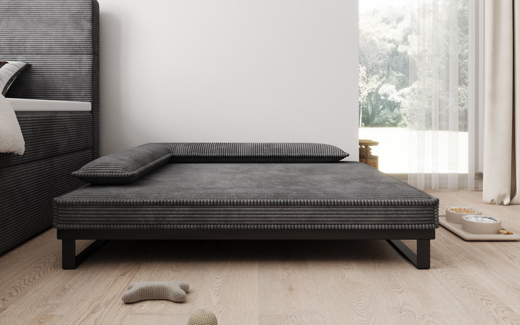 Hundebett Milo – 100x120 cm mit Cordbezug & Metallrahmen