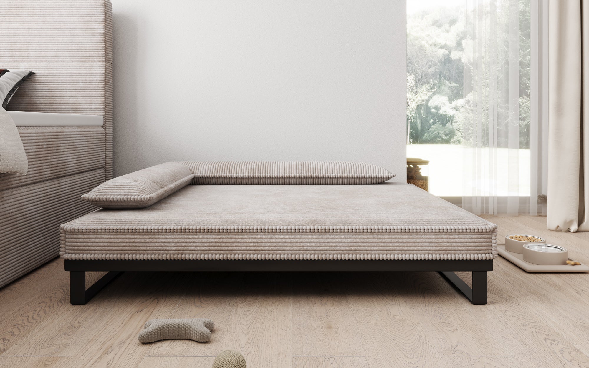 Hundebett Milo – 100x120 cm mit Cordbezug & Metallrahmen