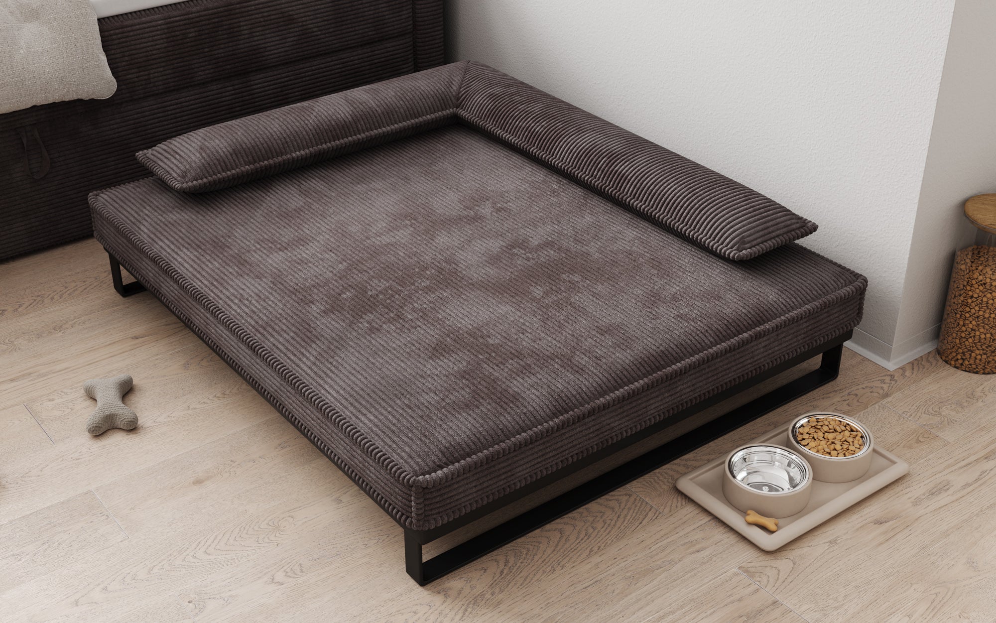 Hundebett Milo – 100x120 cm mit Cordbezug & Metallrahmen
