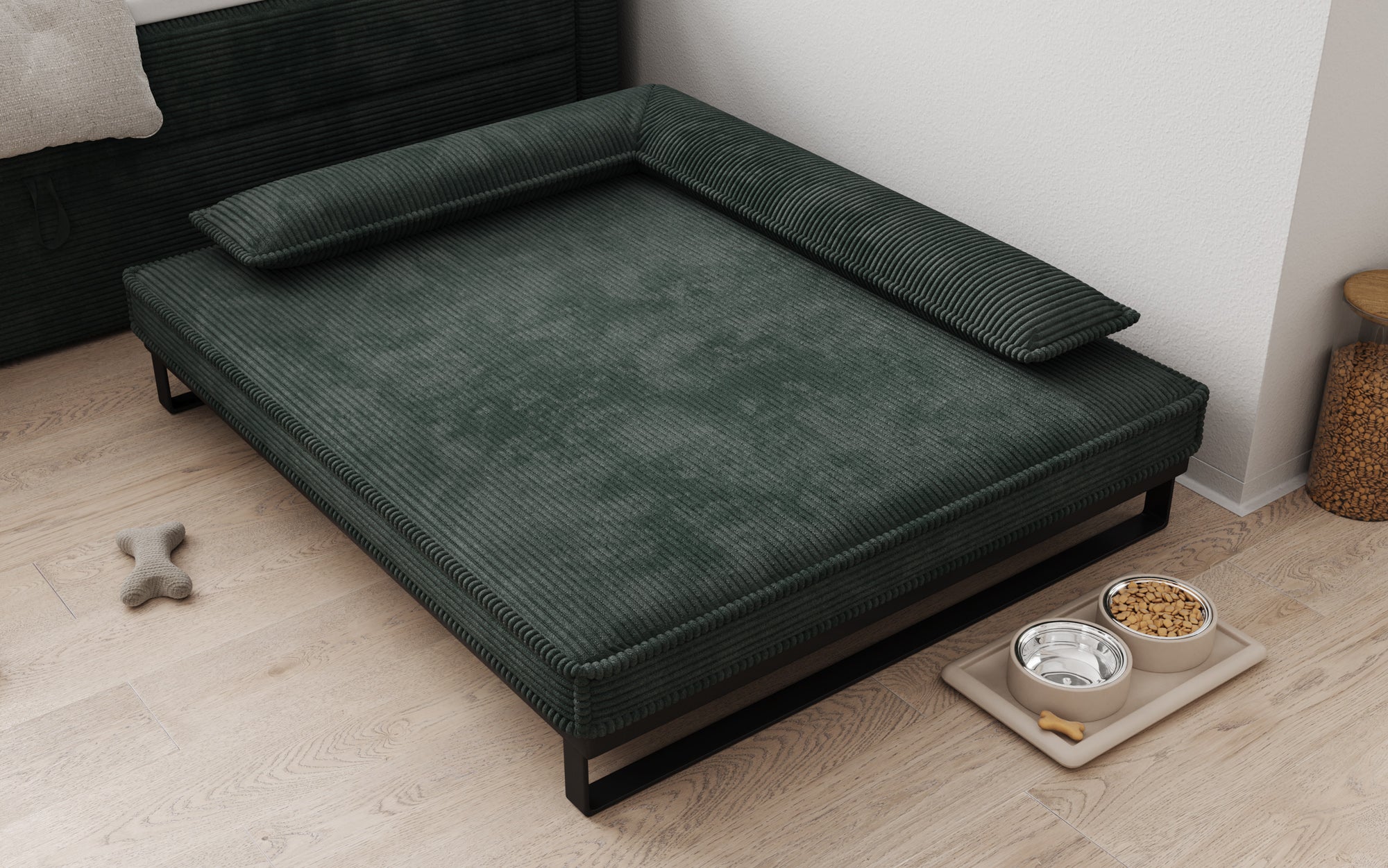 Hundebett Milo – 100x120 cm mit Cordbezug & Metallrahmen
