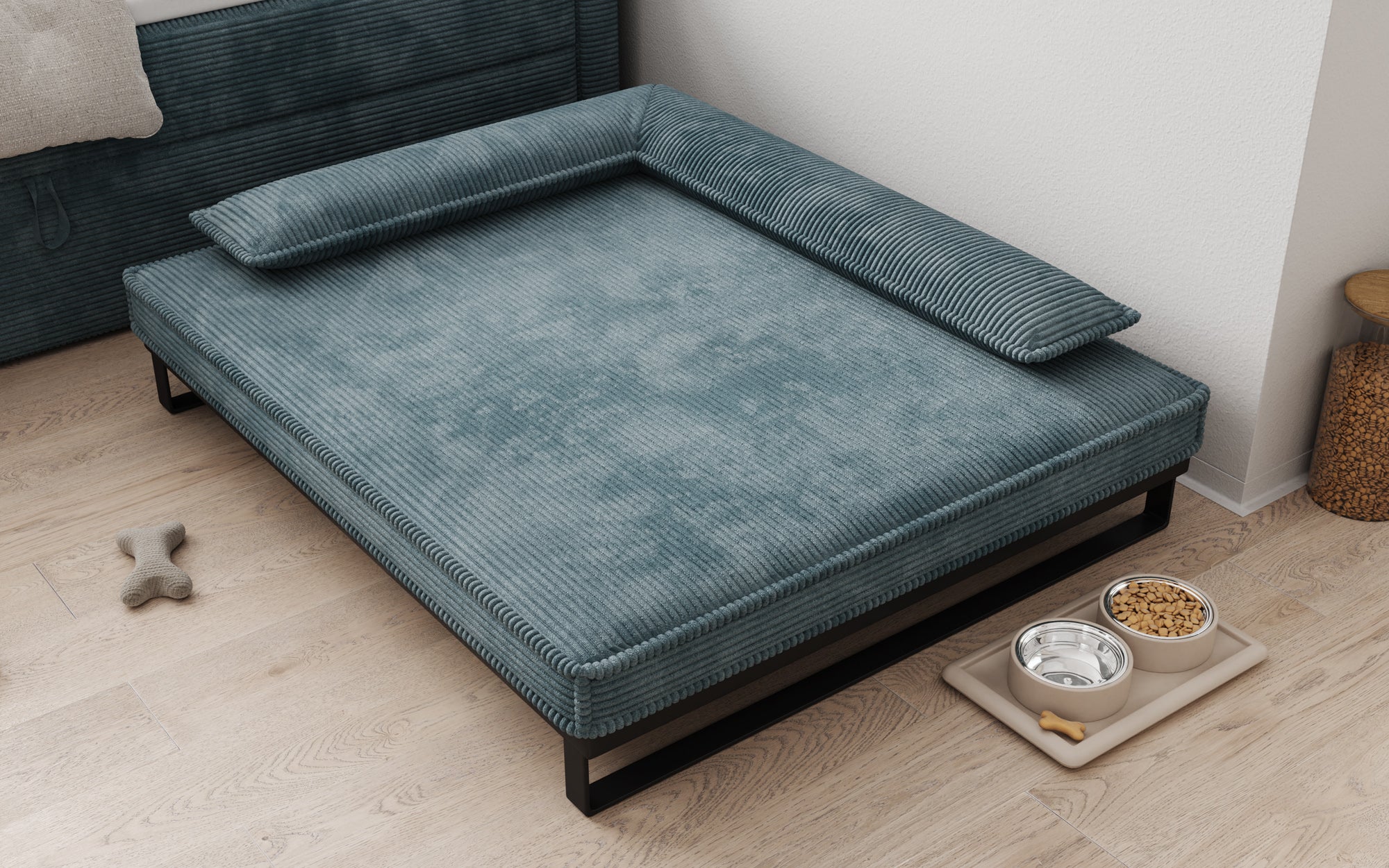 Hundebett Milo – 100x120 cm mit Cordbezug & Metallrahmen
