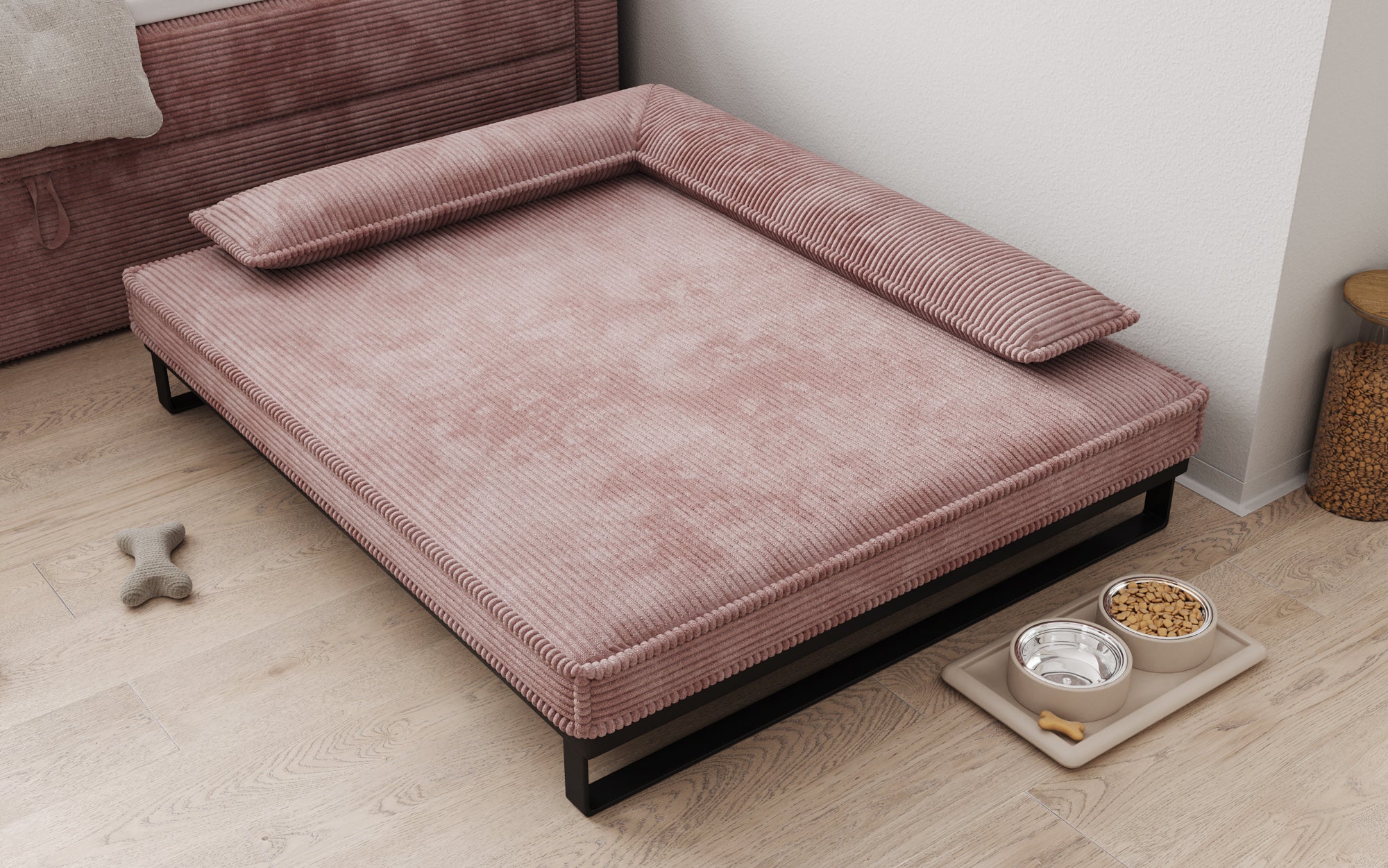 Hundebett Milo – 100x120 cm mit Cordbezug & Metallrahmen