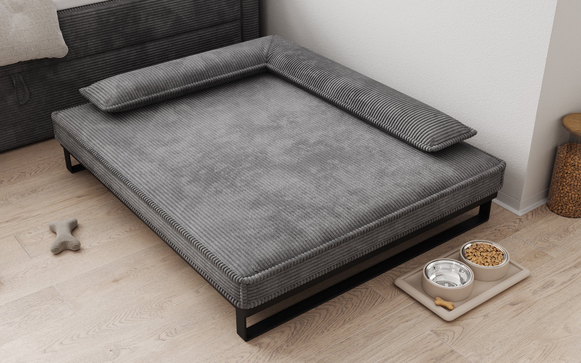 Hundebett Milo – 100x120 cm mit Cordbezug & Metallrahmen