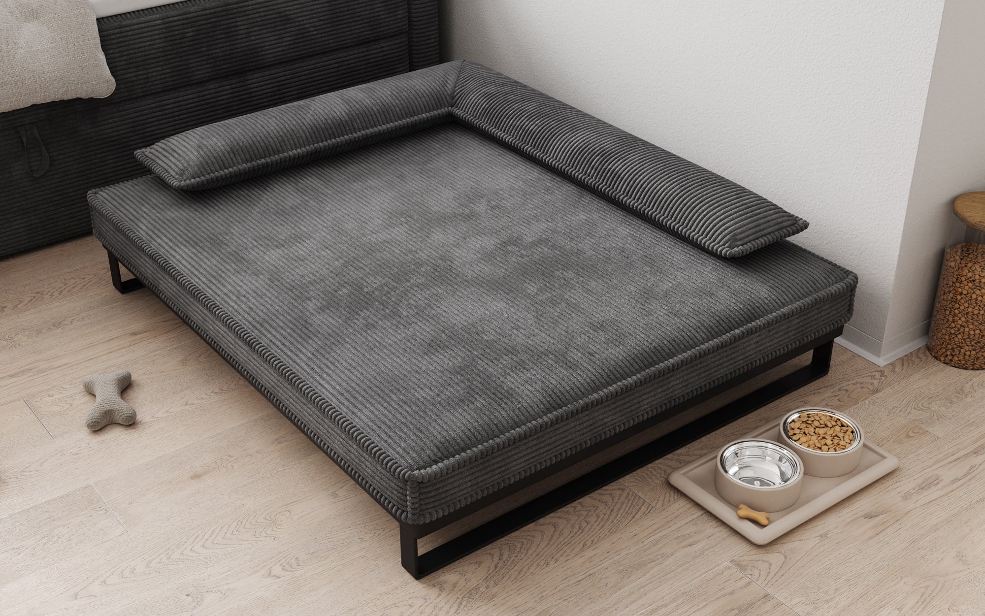 Hundebett Milo – 100x120 cm mit Cordbezug & Metallrahmen
