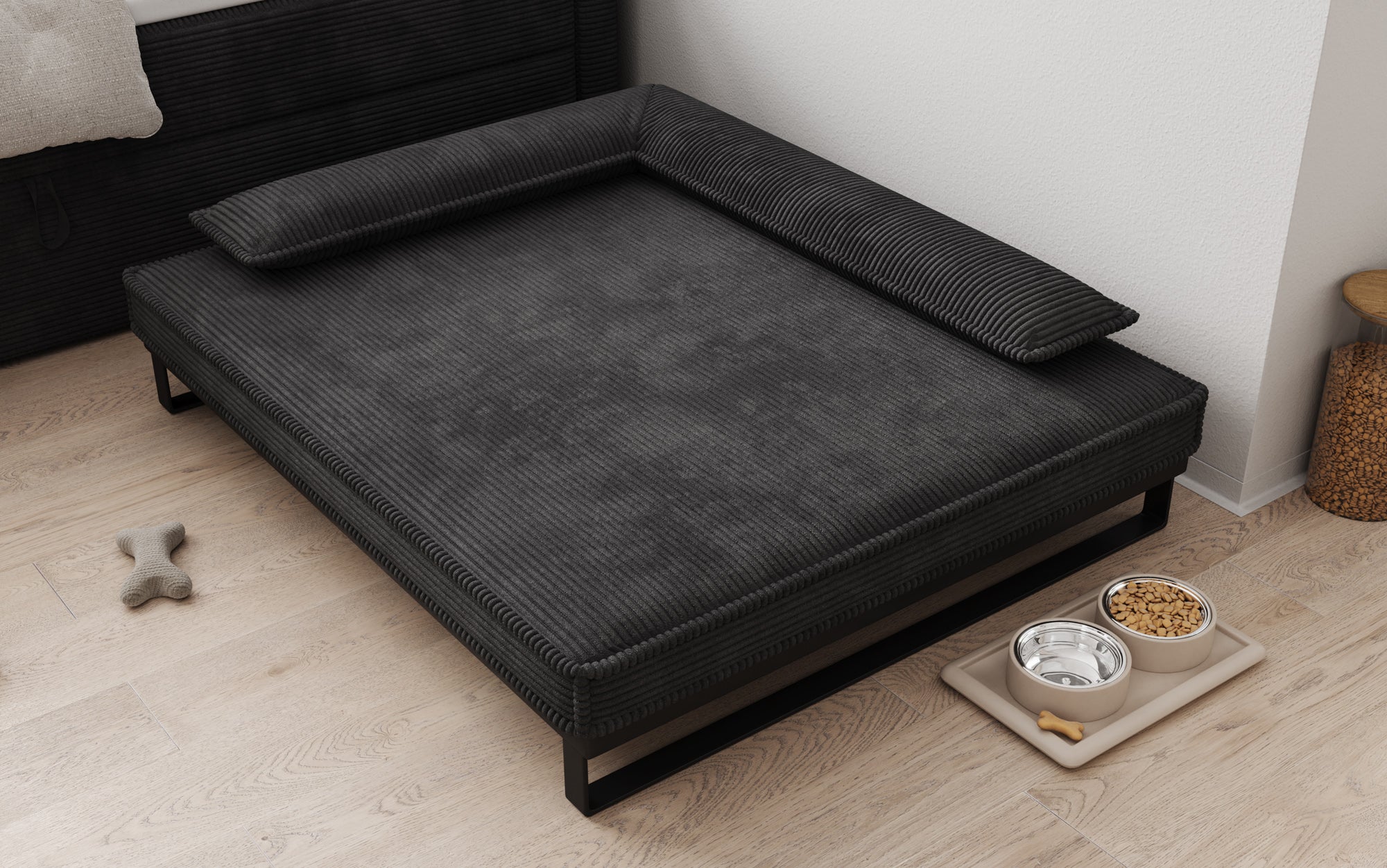 Hundebett Milo – 100x120 cm mit Cordbezug & Metallrahmen