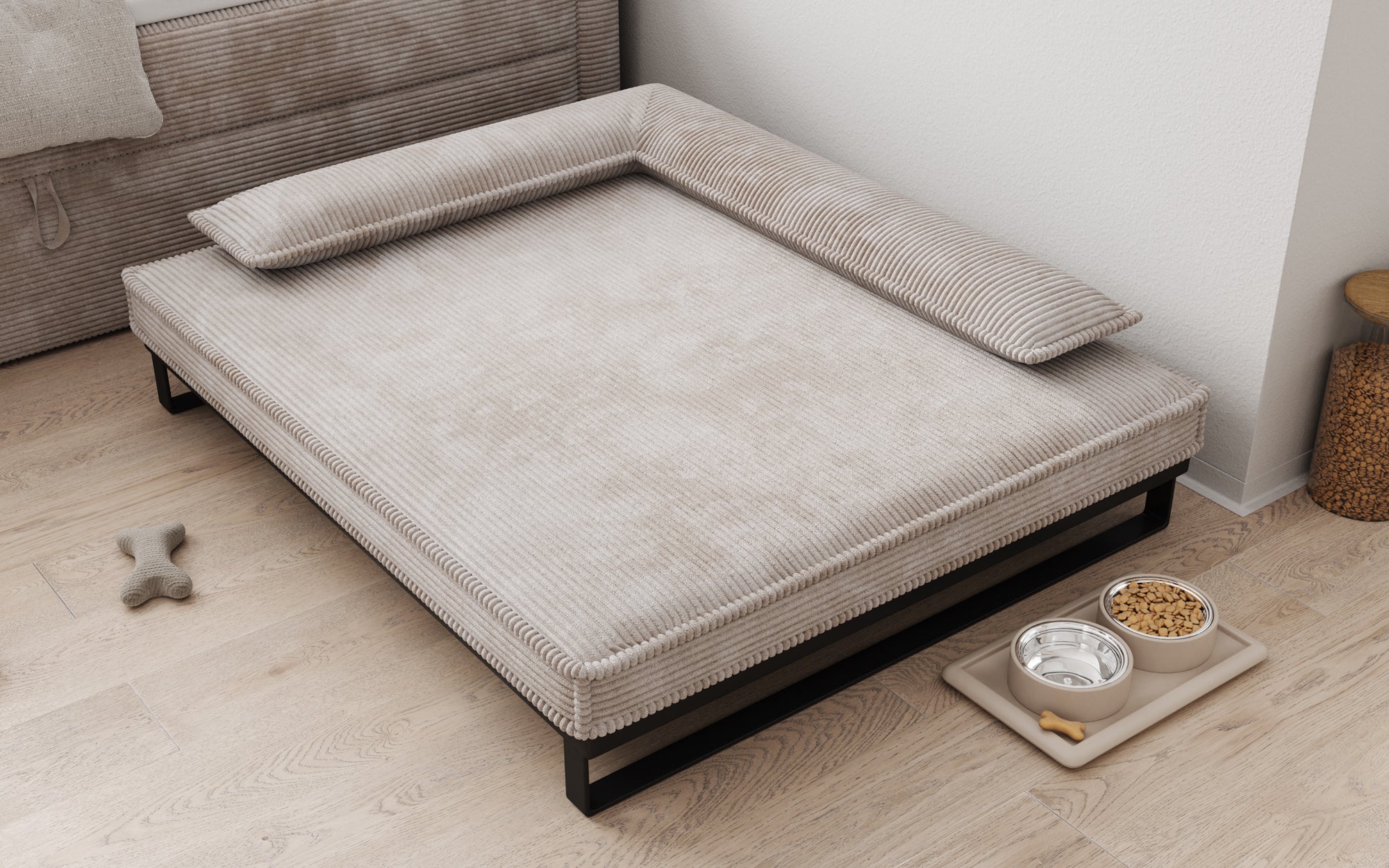 Hundebett Milo – 100x120 cm mit Cordbezug & Metallrahmen