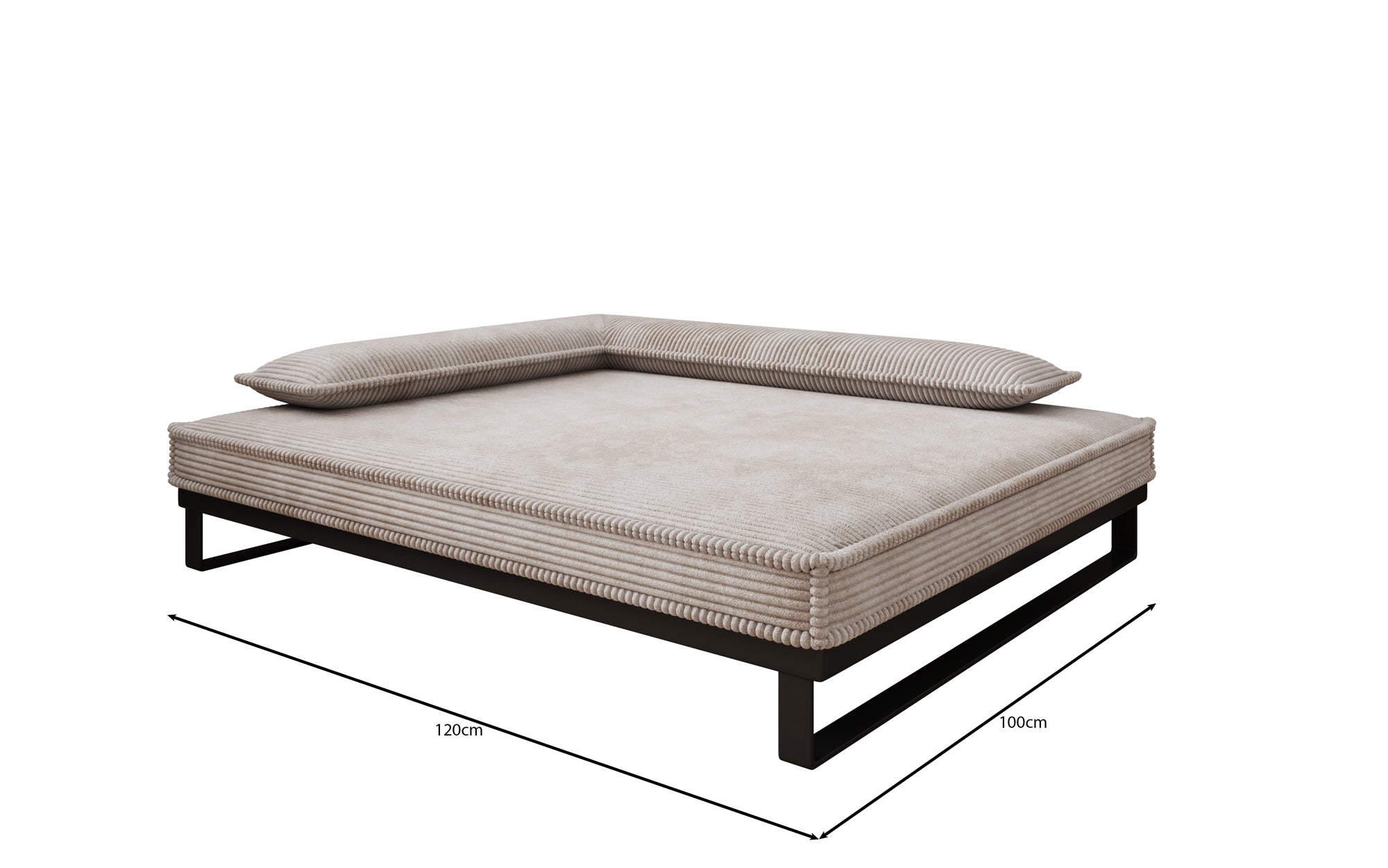Hundebett Milo – 100x120 cm mit Cordbezug & Metallrahmen