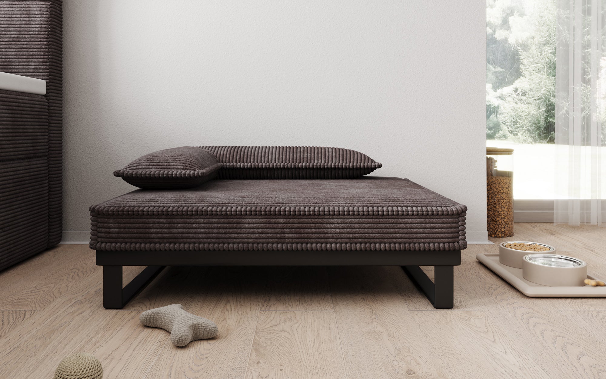 Hundebett Milo – 80×60 cm mit Cordbezug & Metallrahmen