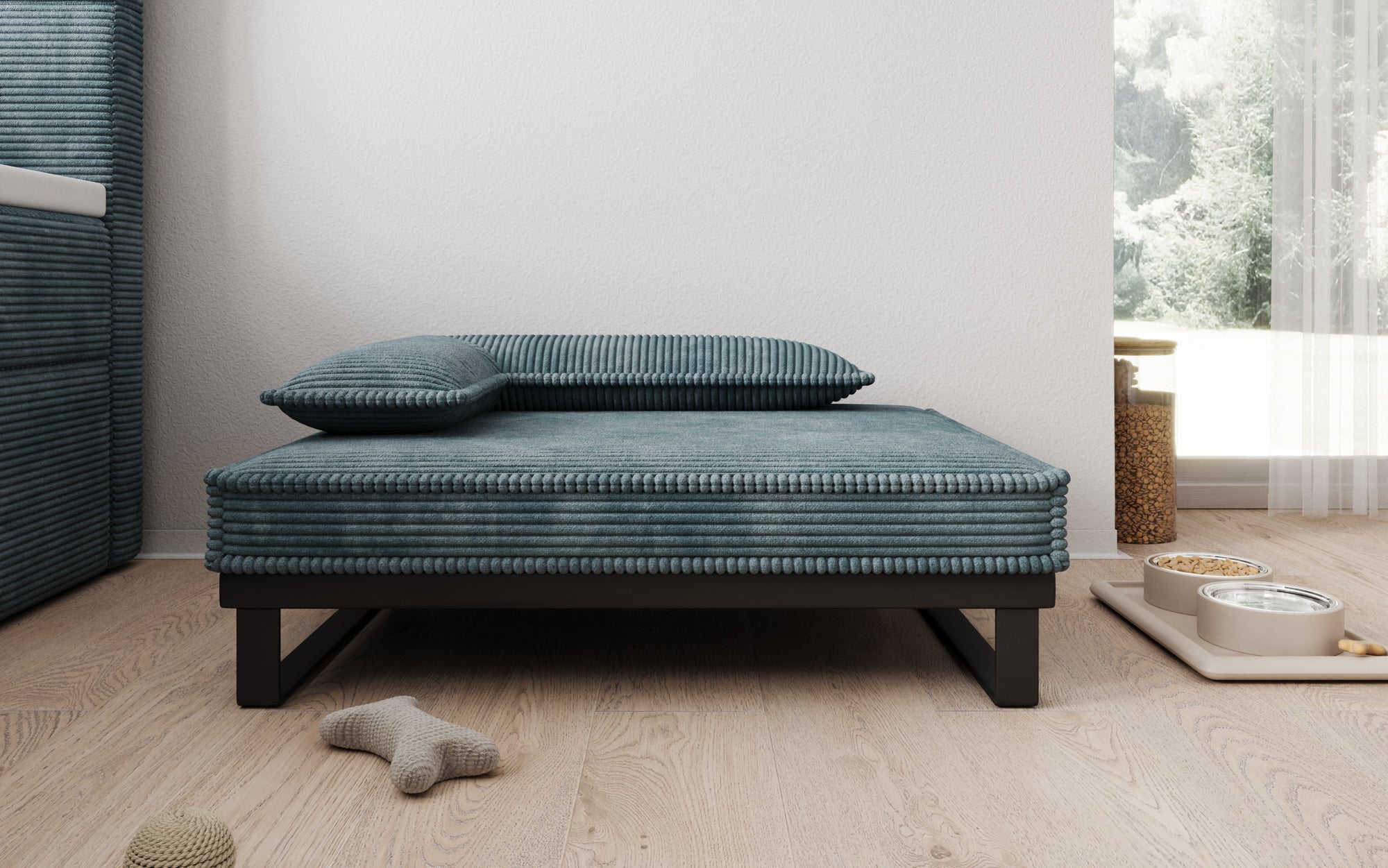 Hundebett Milo – 80×60 cm mit Cordbezug & Metallrahmen