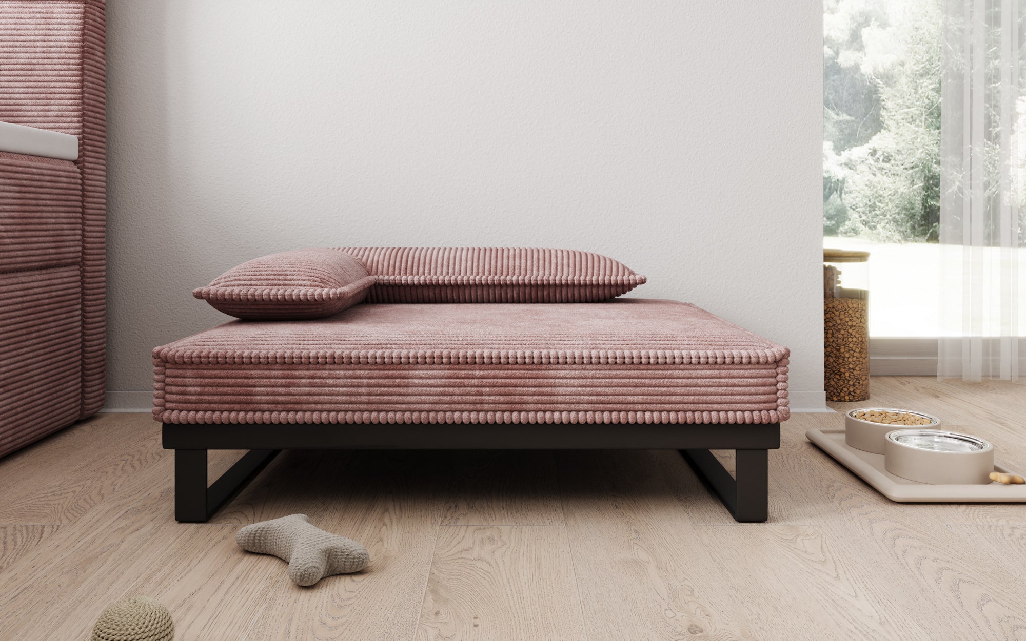 Hundebett Milo – 80×60 cm mit Cordbezug & Metallrahmen