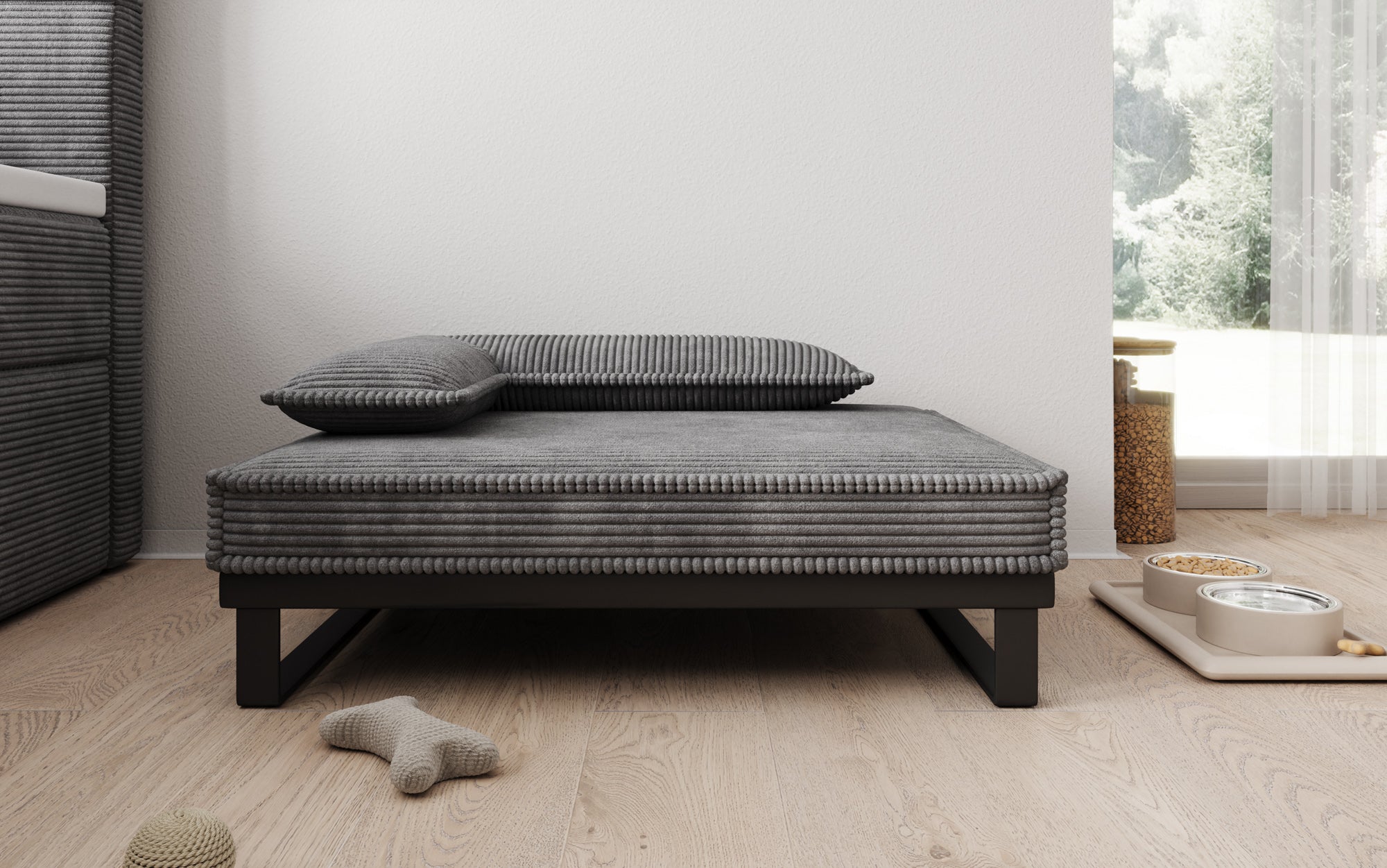 Hundebett Milo – 80×60 cm mit Cordbezug & Metallrahmen
