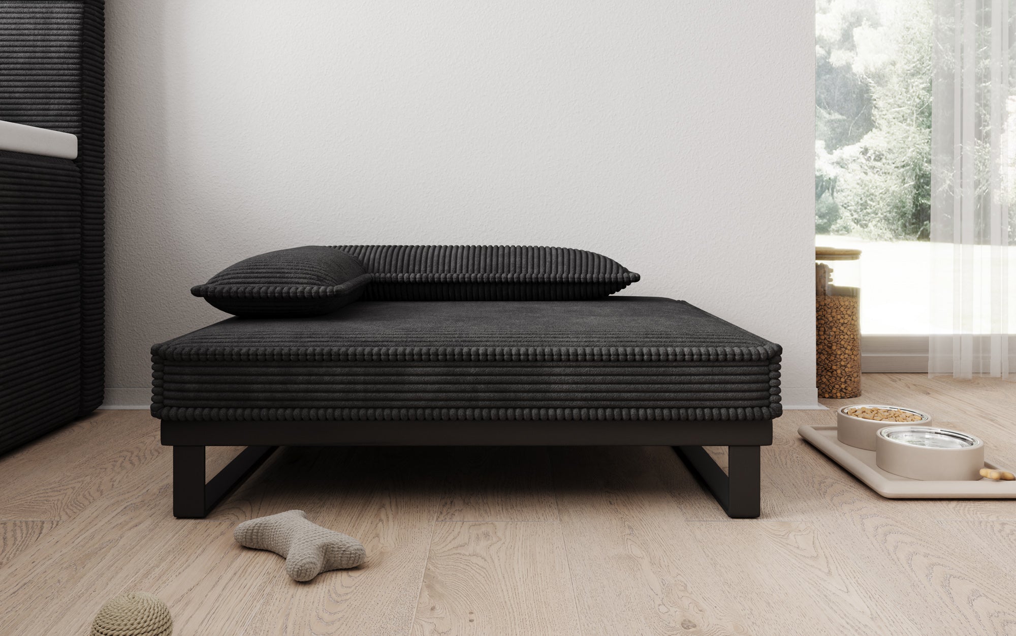 Hundebett Milo – 80×60 cm mit Cordbezug & Metallrahmen