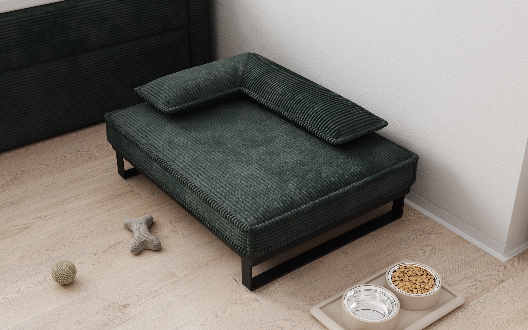 Hundebett Milo – 80×60 cm mit Cordbezug & Metallrahmen