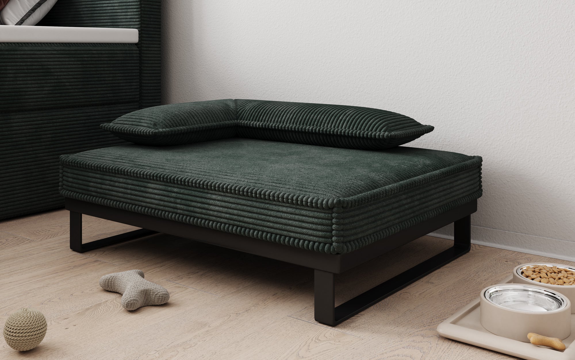 Hundebett Milo – 80×60 cm mit Cordbezug & Metallrahmen