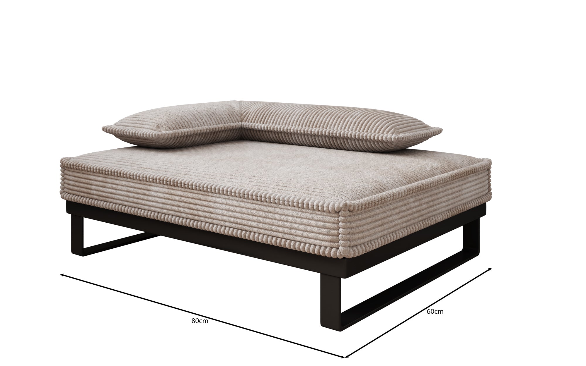 Hundebett Milo – 80×60 cm mit Cordbezug & Metallrahmen