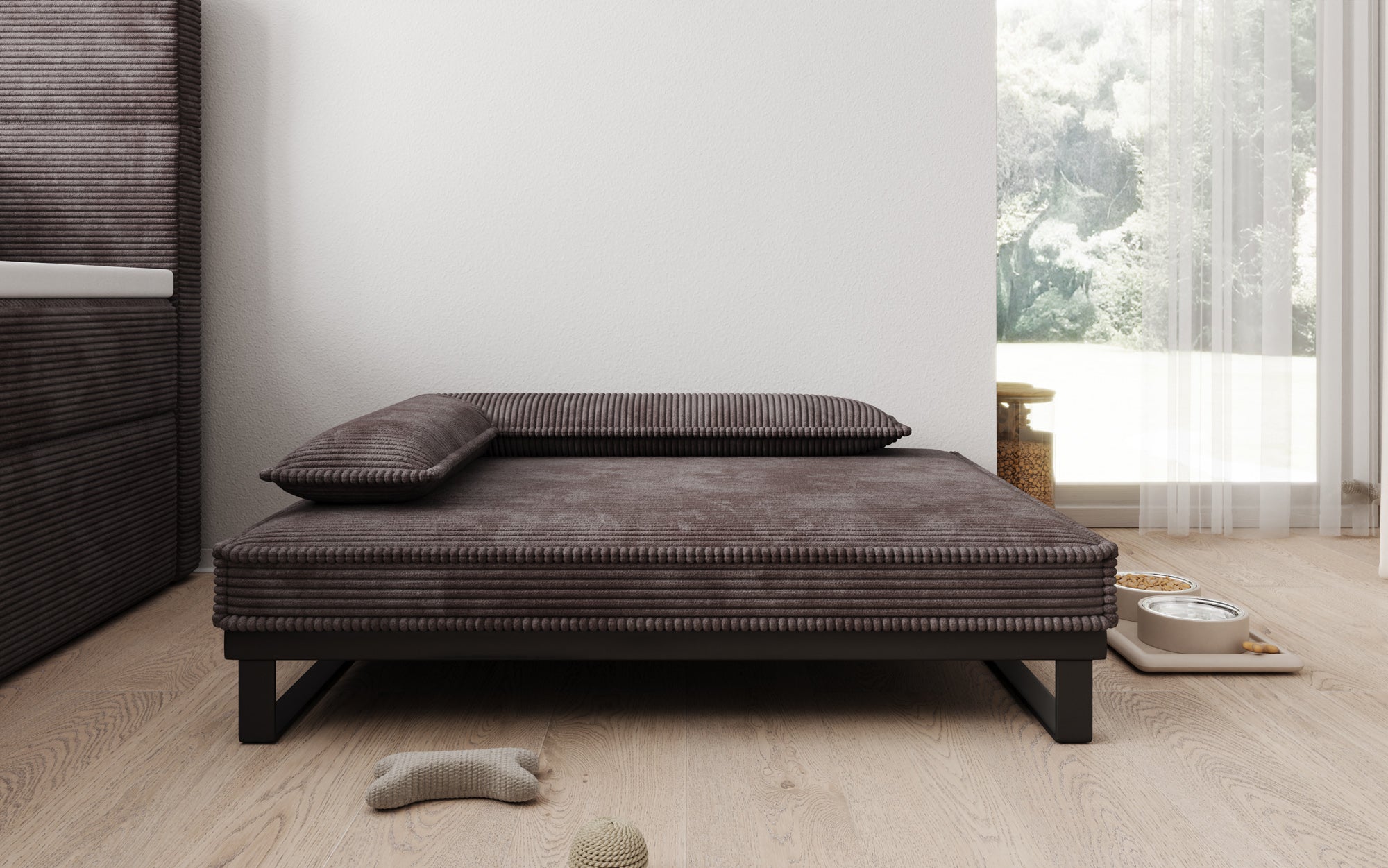 Hundebett Milo – 80×100 cm mit Cordbezug & Metallrahmen