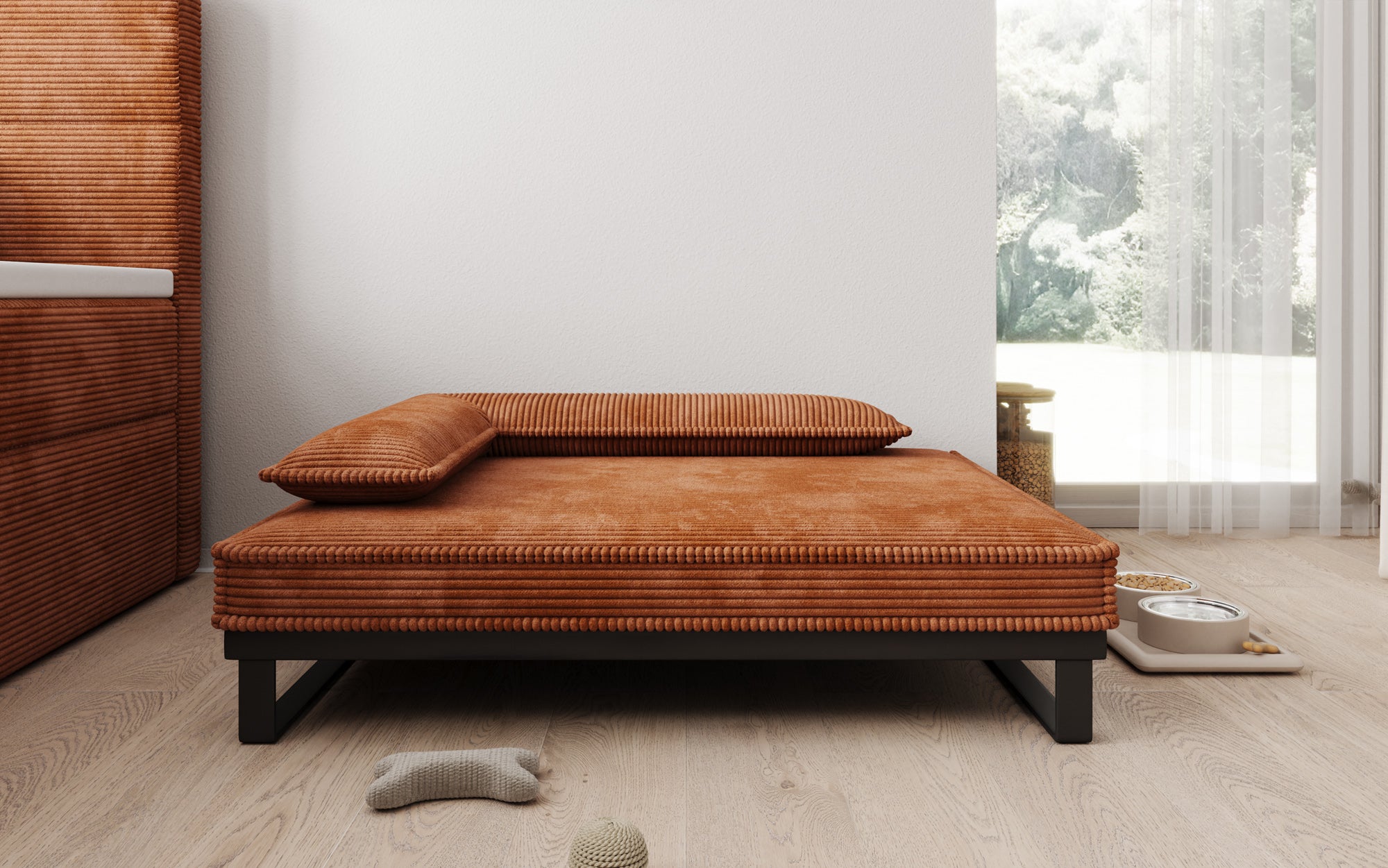 Hundebett Milo – 80×100 cm mit Cordbezug & Metallrahmen