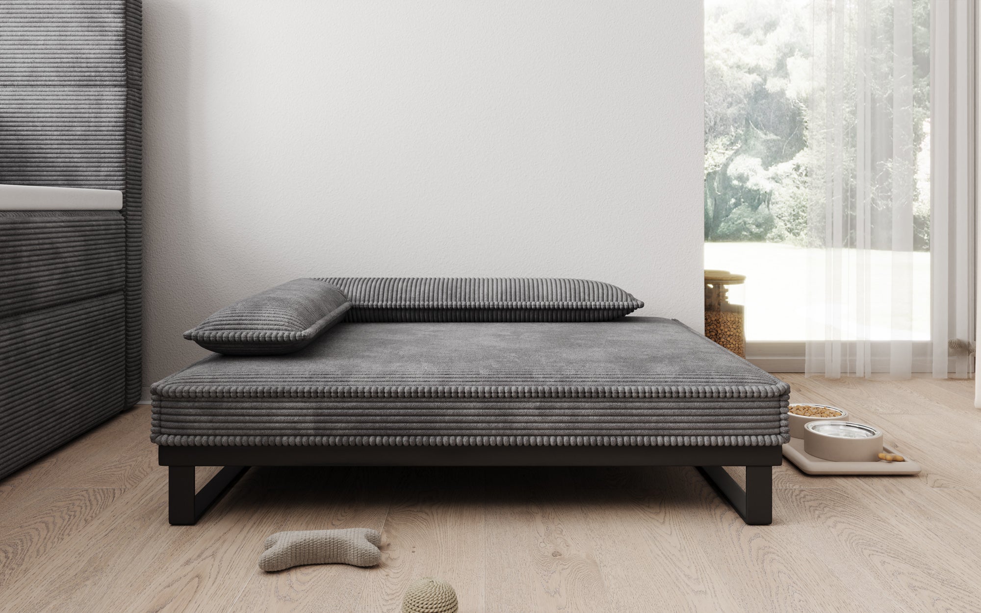 Hundebett Milo – 80×100 cm mit Cordbezug & Metallrahmen