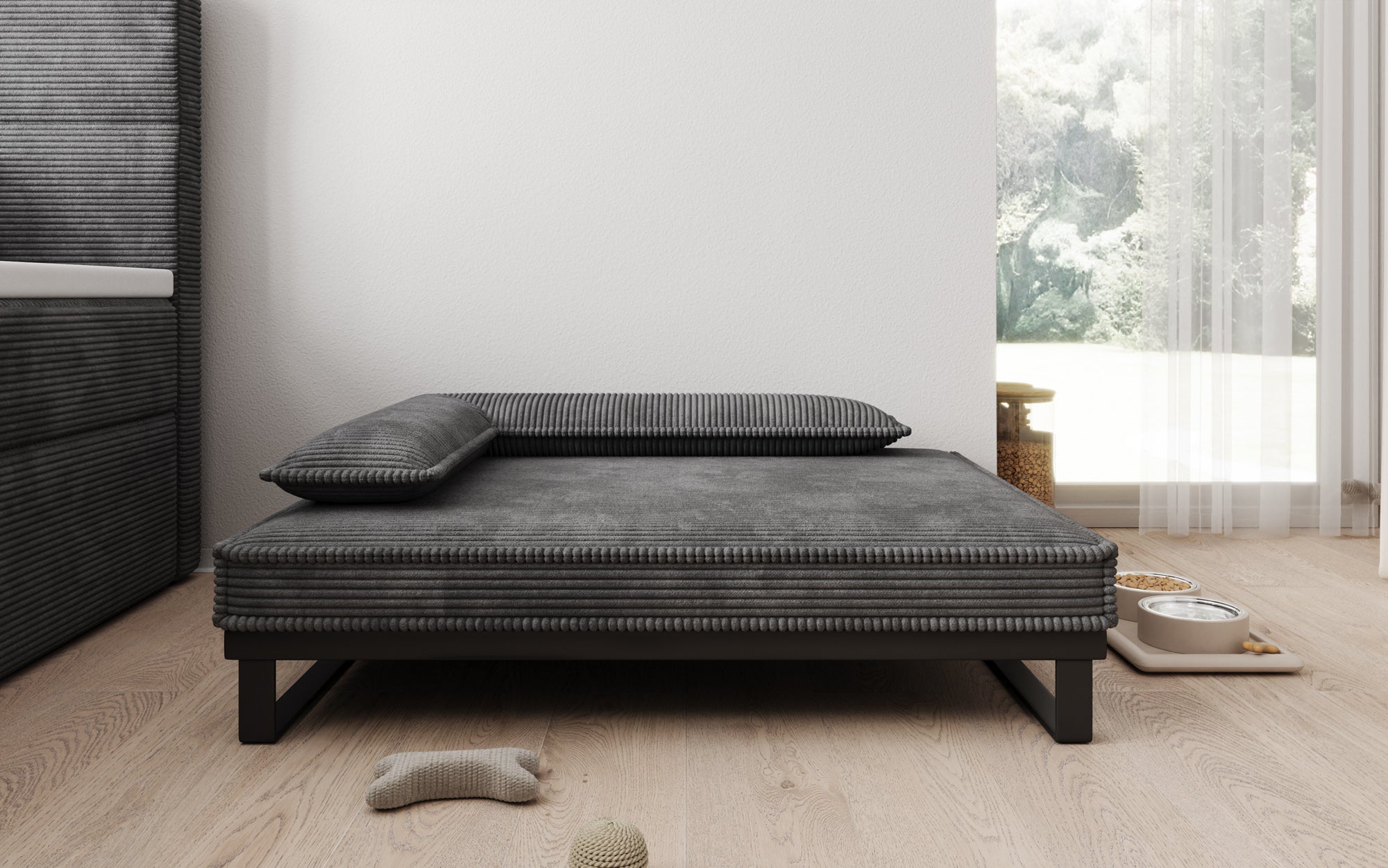 Hundebett Milo – 80×100 cm mit Cordbezug & Metallrahmen