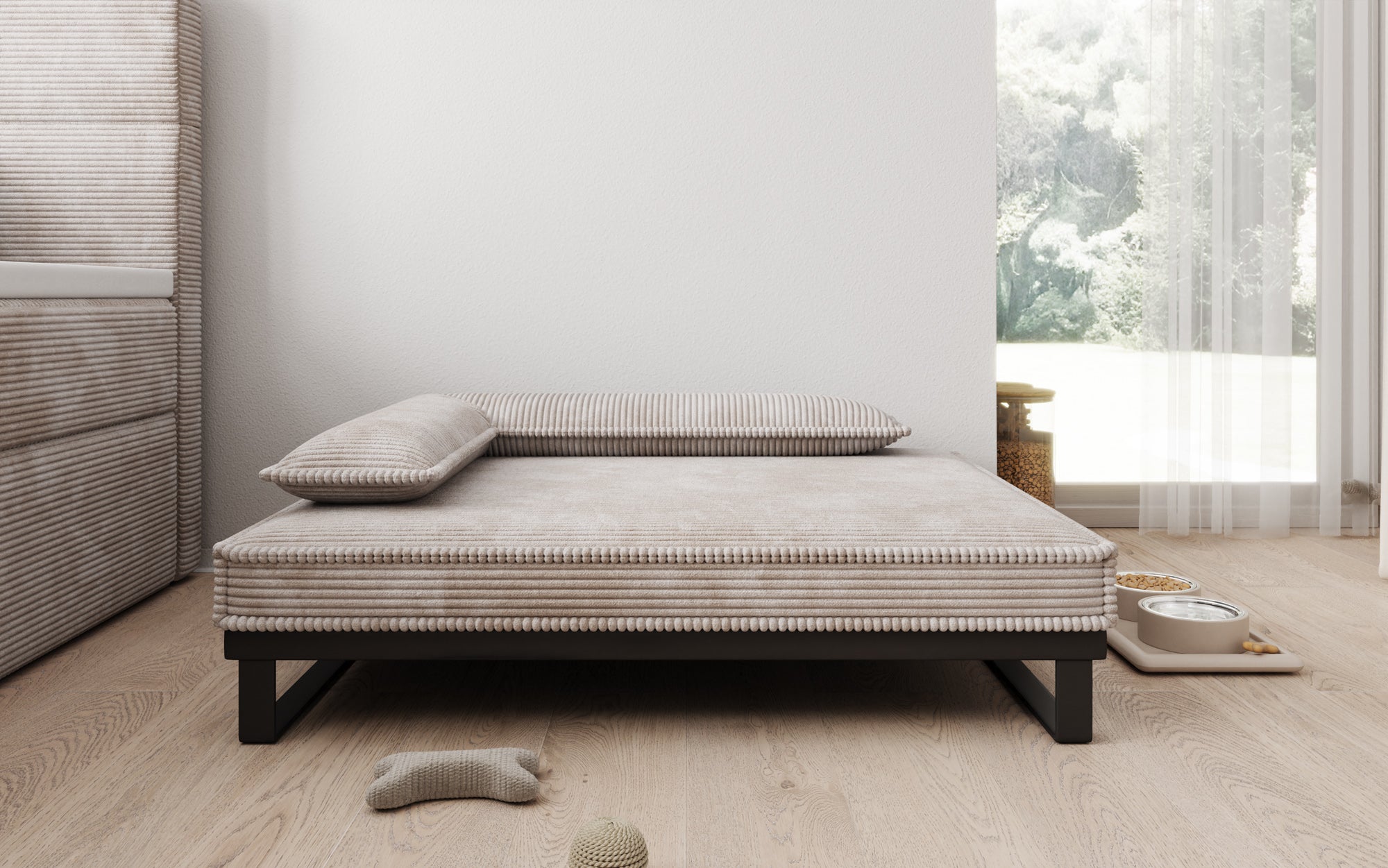 Hundebett Milo – 80×100 cm mit Cordbezug & Metallrahmen