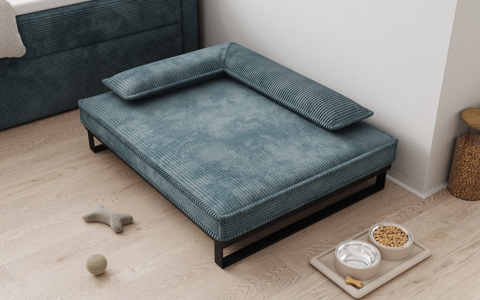 Hundebett Milo – 80×100 cm mit Cordbezug & Metallrahmen