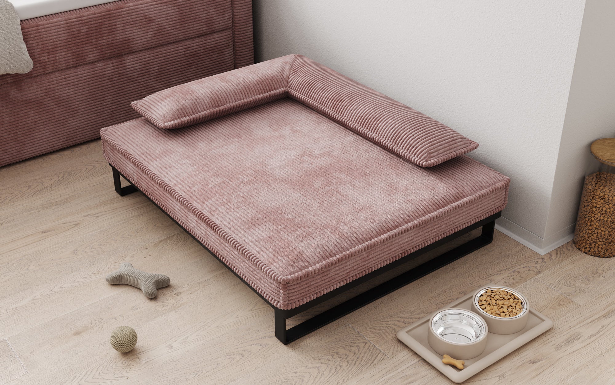 Hundebett Milo – 80×100 cm mit Cordbezug & Metallrahmen