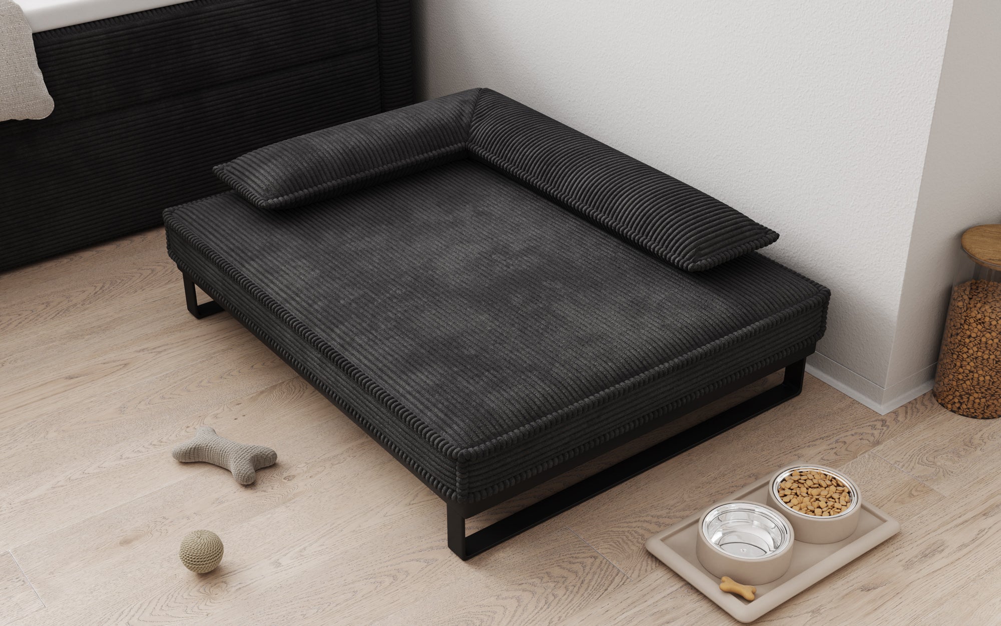 Hundebett Milo – 80×100 cm mit Cordbezug & Metallrahmen