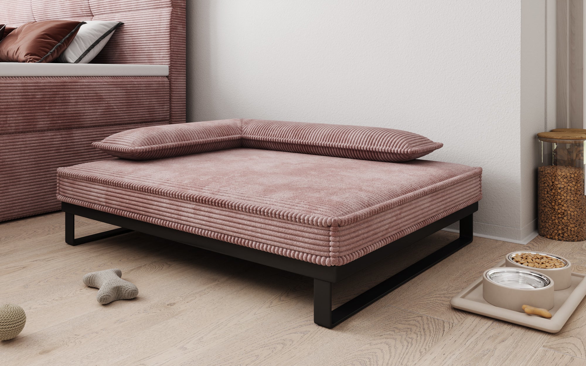 Hundebett Milo – 80×100 cm mit Cordbezug & Metallrahmen