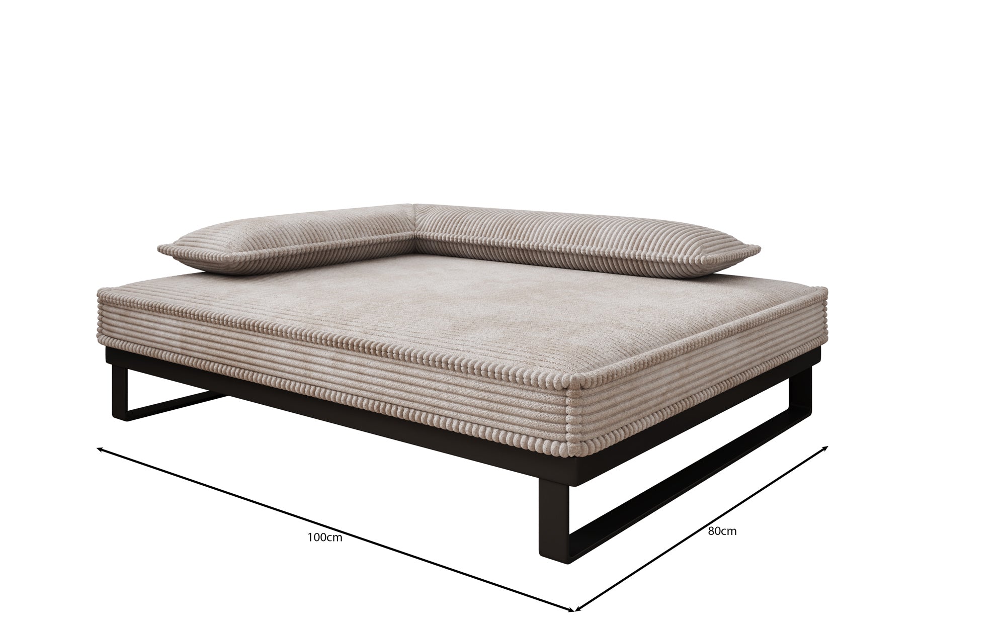 Hundebett Milo – 80×100 cm mit Cordbezug & Metallrahmen