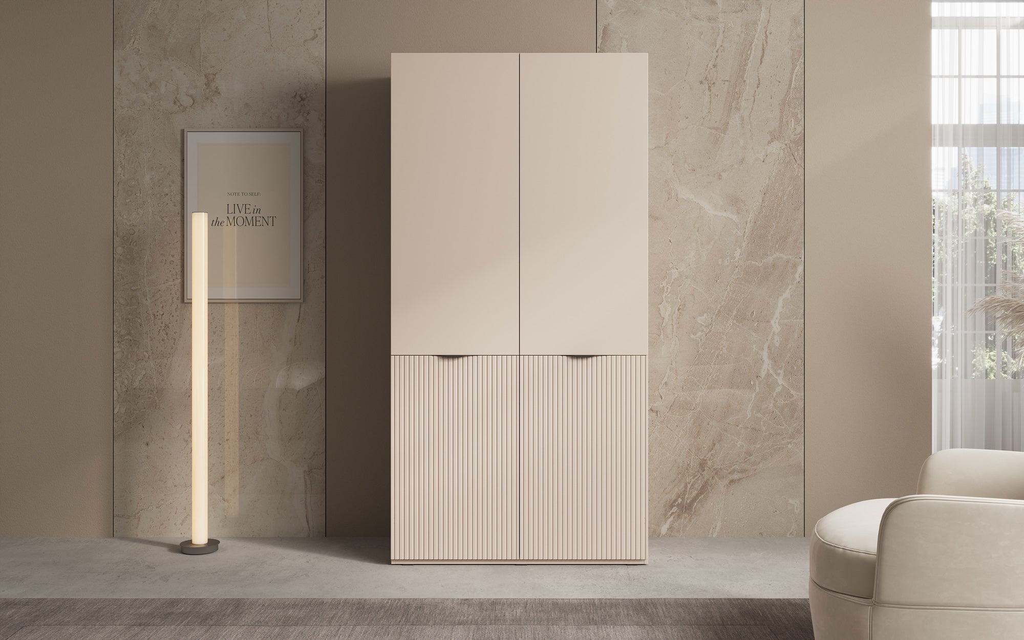 Modulo Varo – Design-Kleiderschrank mit gefräster MDF-Front