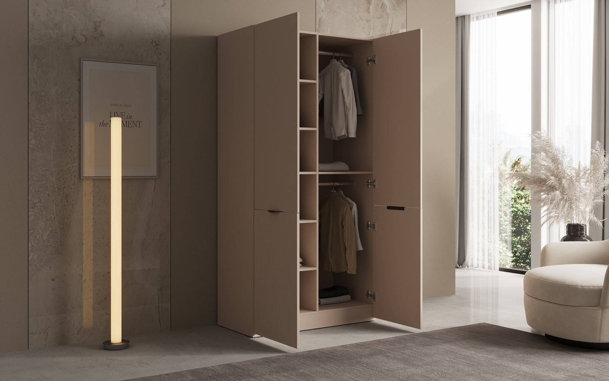 Modulo Varo – Design-Kleiderschrank mit gefräster MDF-Front