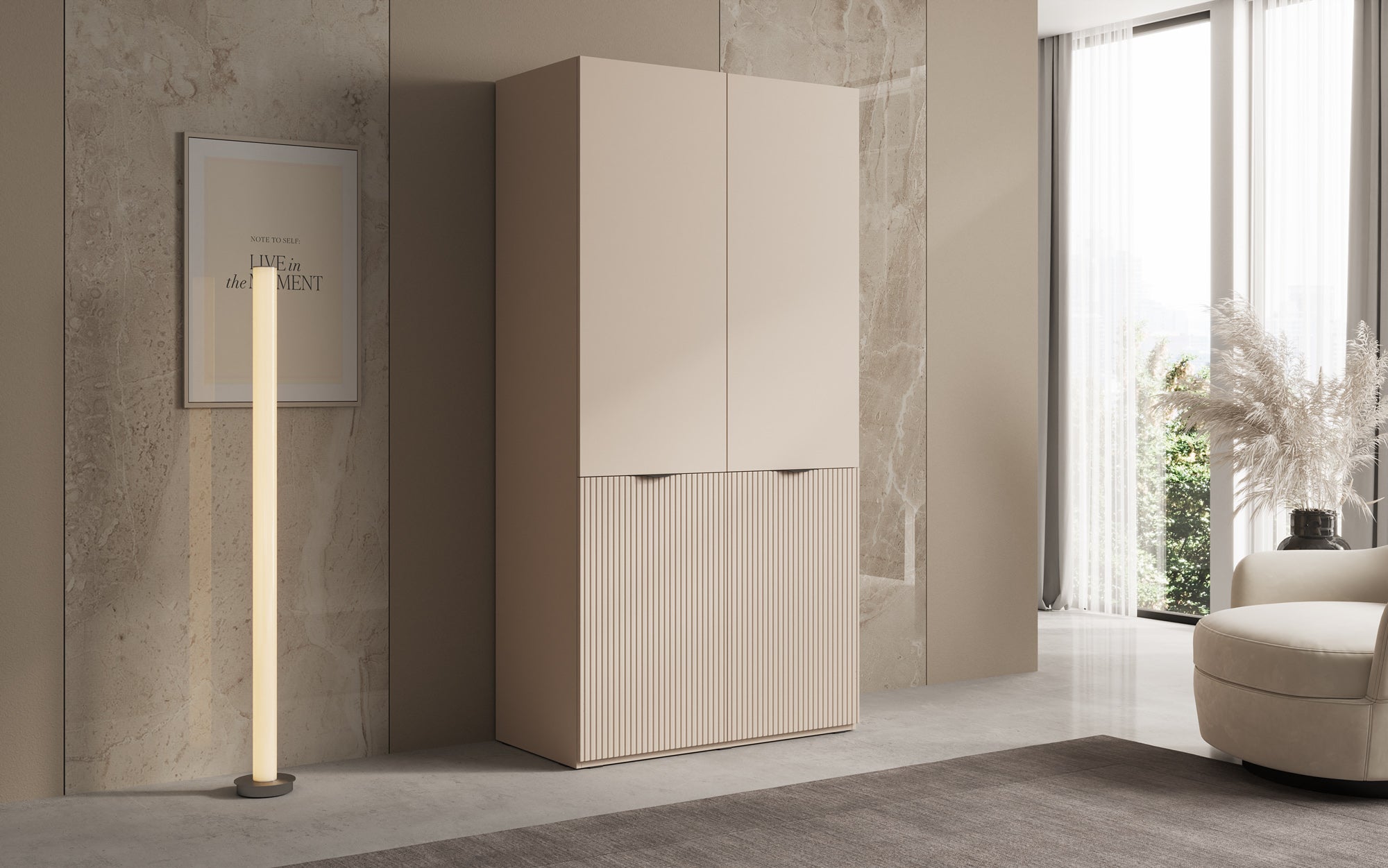 Modulo Varo – Design-Kleiderschrank mit gefräster MDF-Front