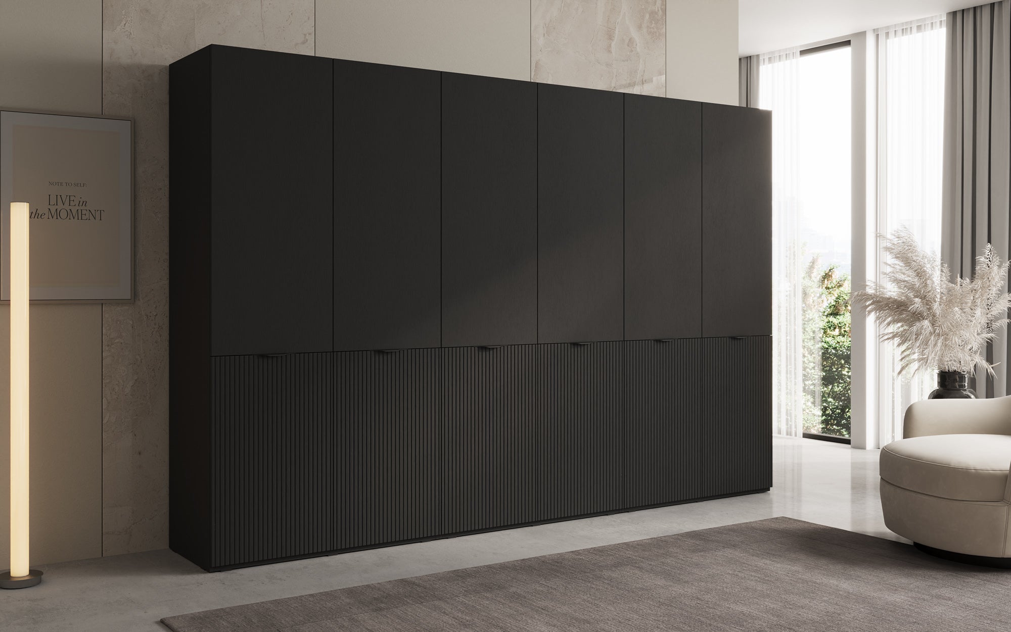 Modulo Faro – Dreimoduliger Design-Kleiderschrank mit strukturierter MDF-Front
