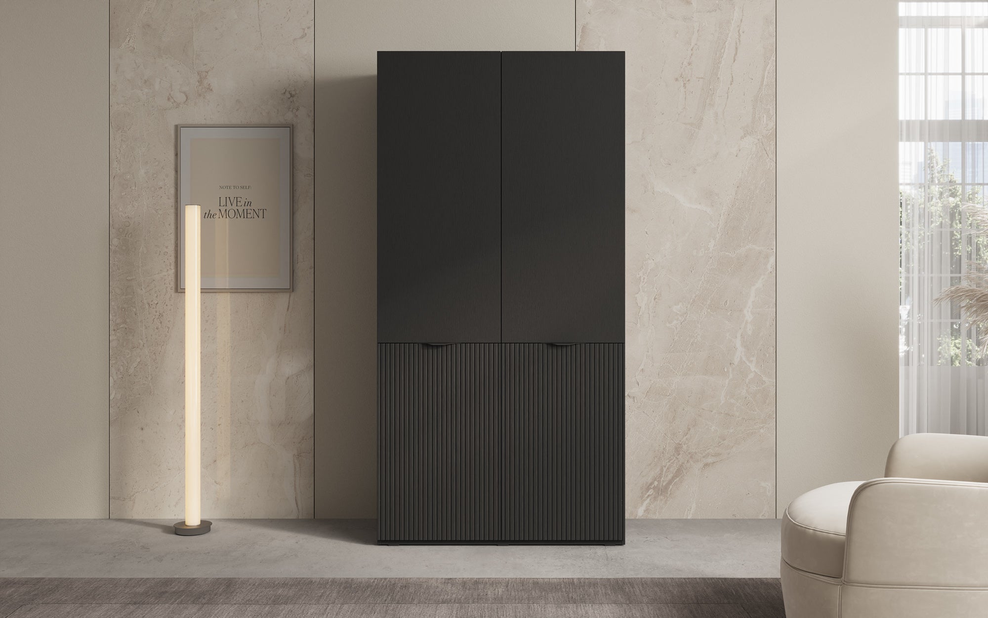 Modulo Varo – Design-Kleiderschrank mit gefräster MDF-Front