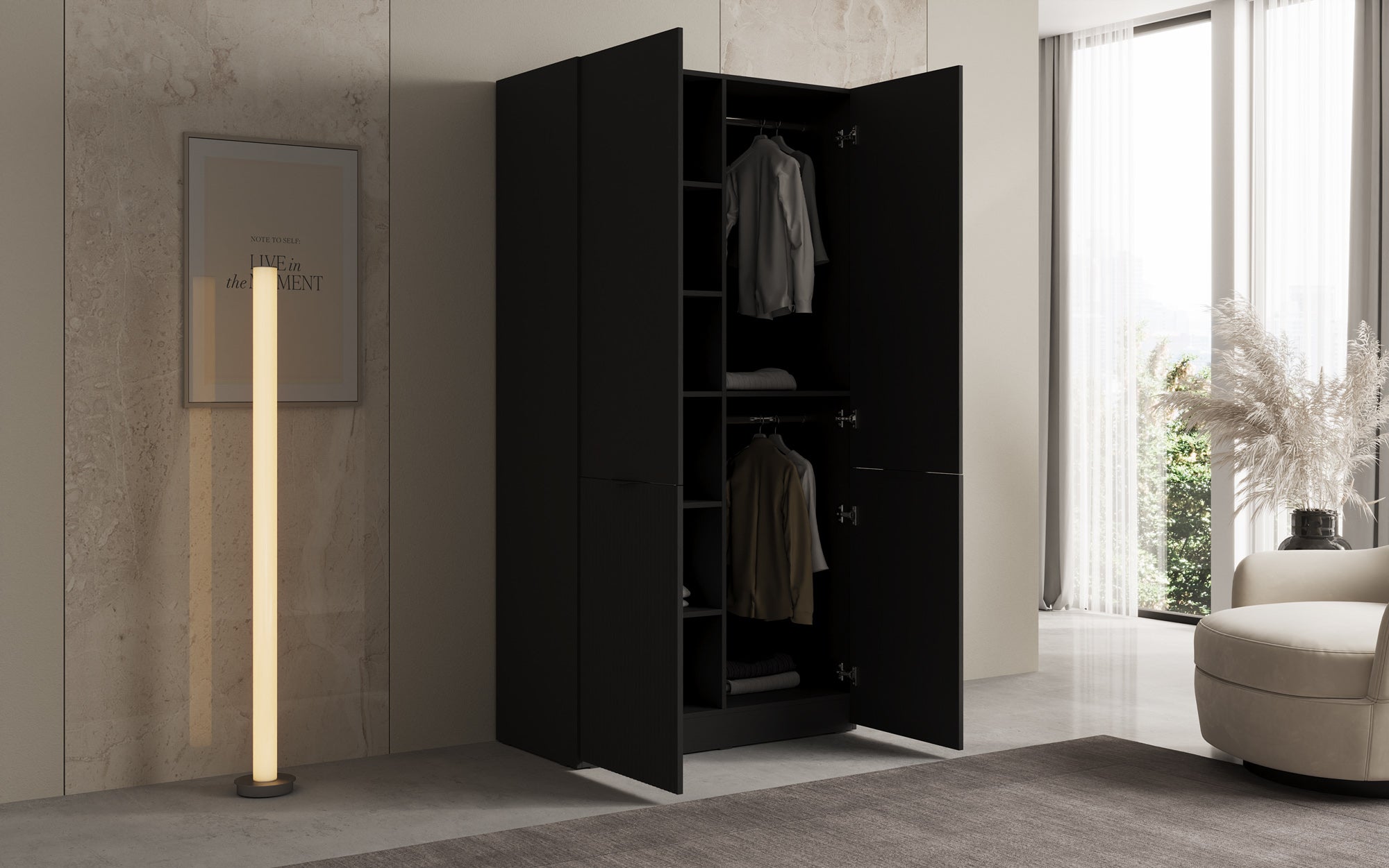 Modulo Varo – Design-Kleiderschrank mit gefräster MDF-Front