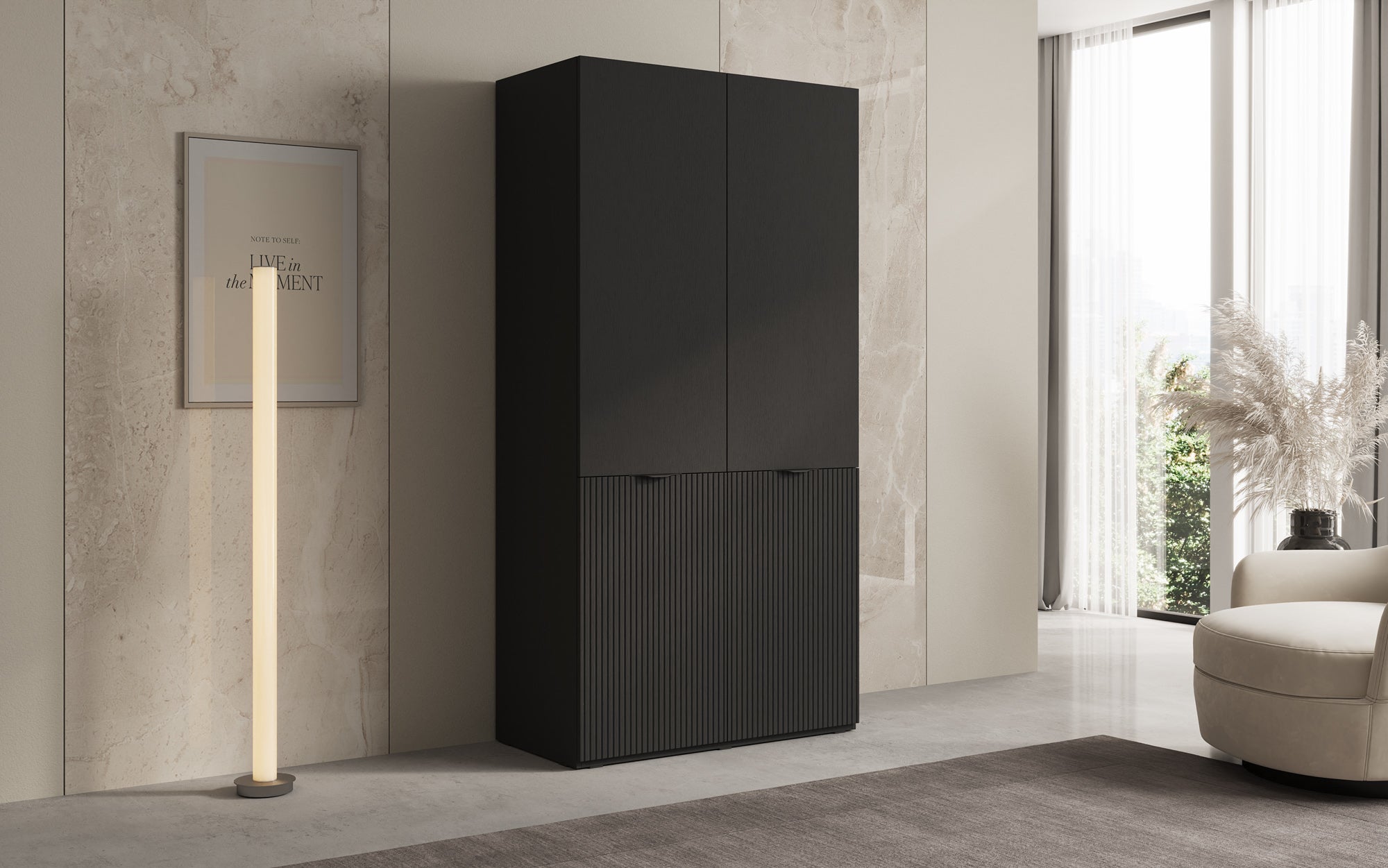 Modulo Varo – Design-Kleiderschrank mit gefräster MDF-Front