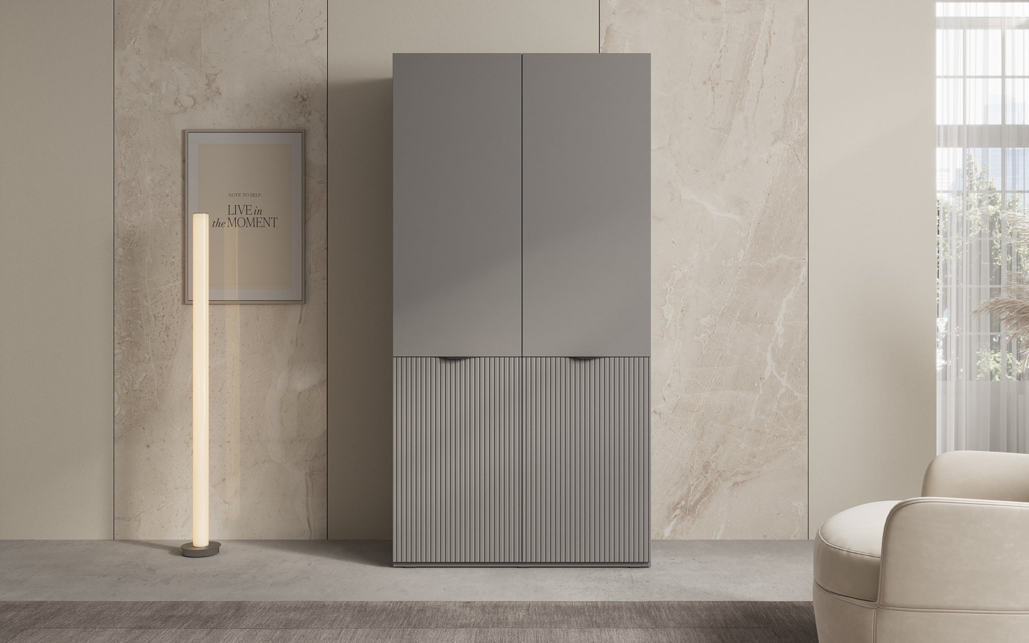 Modulo Varo – Design-Kleiderschrank mit gefräster MDF-Front