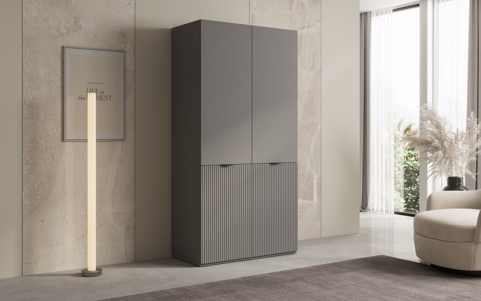Modulo Varo – Design-Kleiderschrank mit gefräster MDF-Front