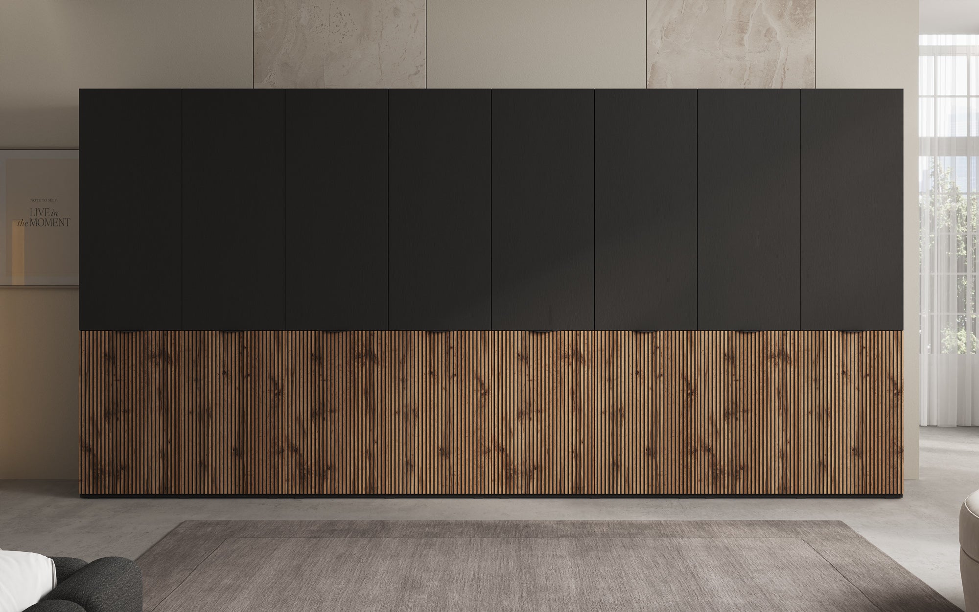 Moduro Naro XL – Viermoduliger Design-Kleiderschrank in Eiche Wotan