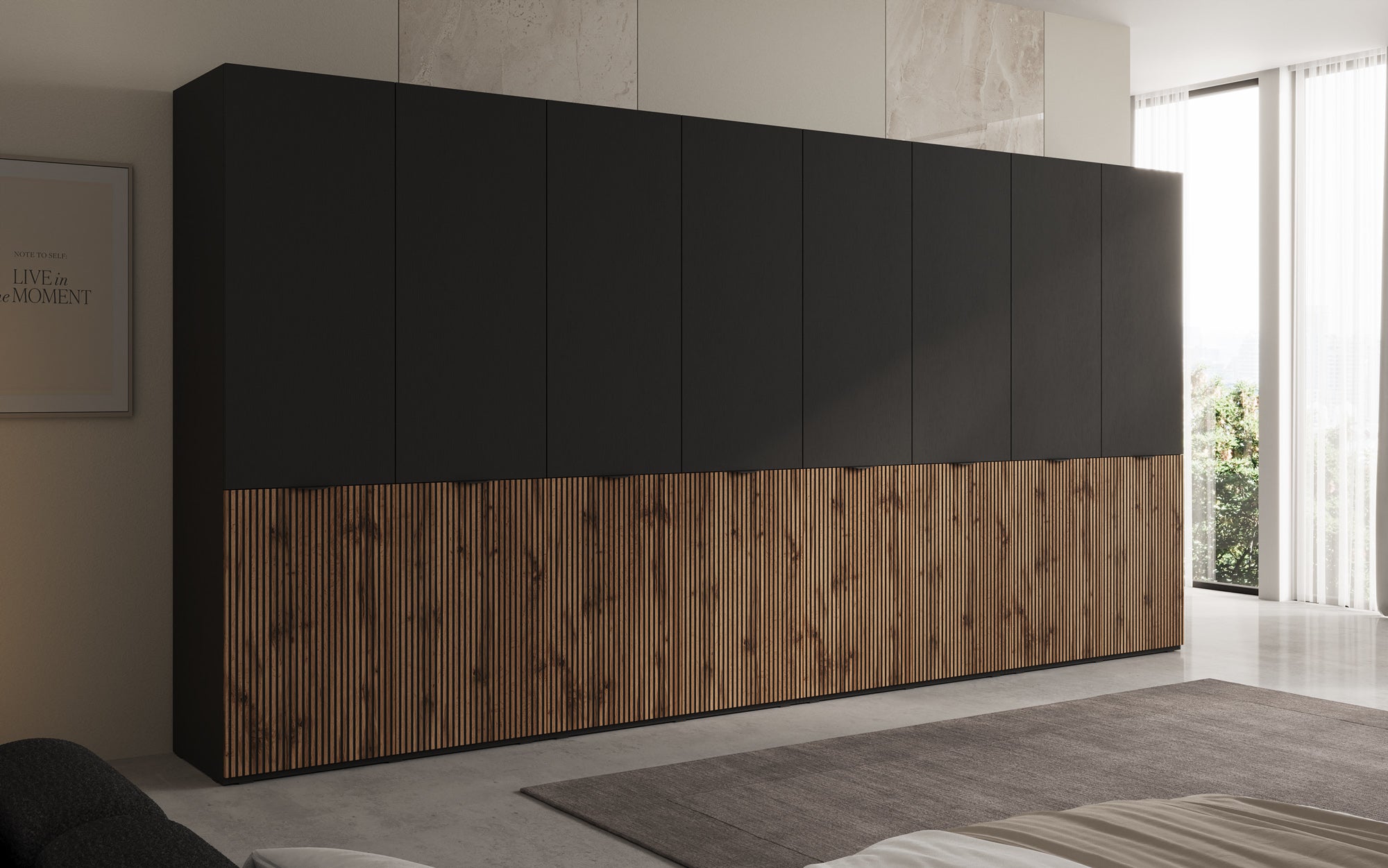Modulo Naro XL – Viermoduliger Design-Kleiderschrank in Eiche Wotan