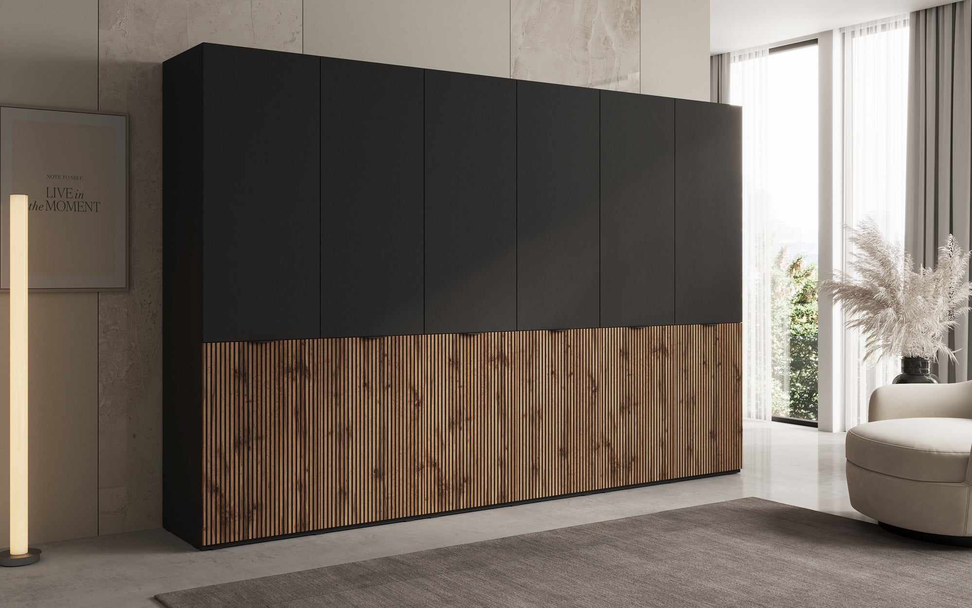 Modulo Naro Trio – Dreimoduliger Design-Kleiderschrank in Eiche Wotan