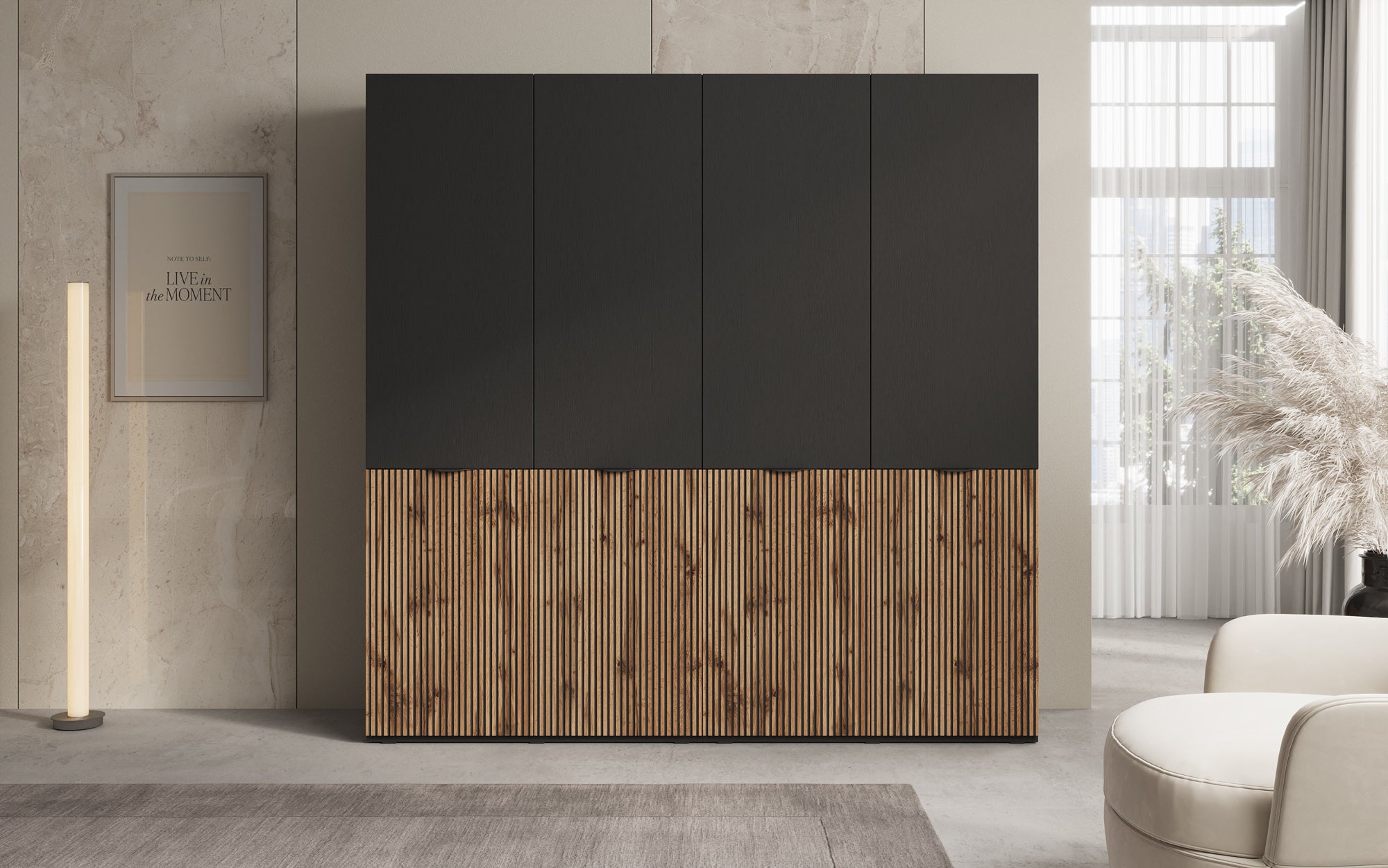 Modulo Naro Duo – Zweimoduliger Design-Kleiderschrank an Eechen Wotan