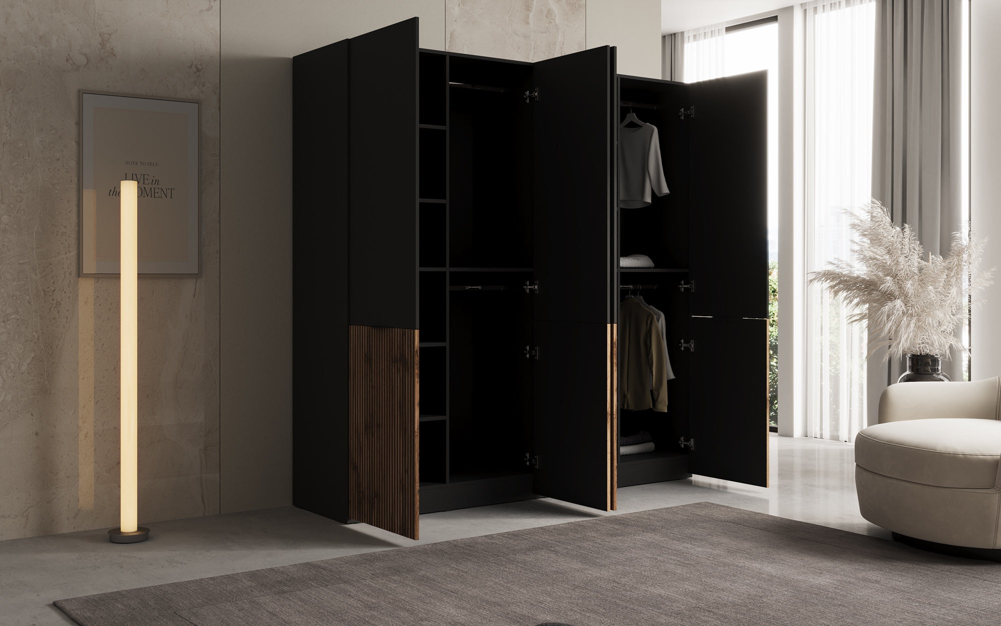 Modulo Naro Duo – Zweimoduliger Design-Kleiderschrank an Eechen Wotan