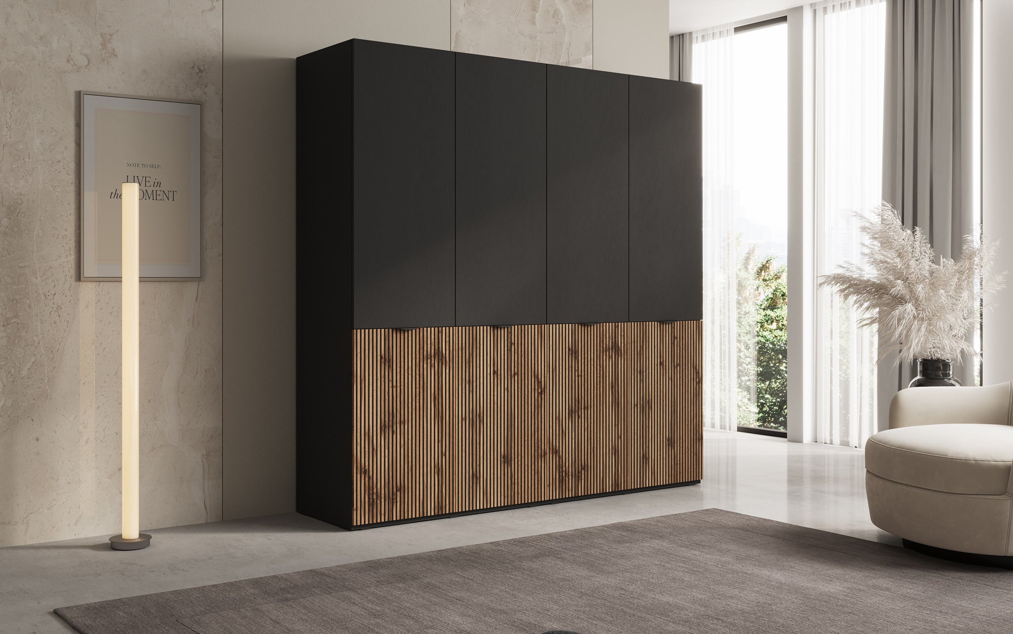 Modulo Naro Duo – Zweimoduliger Design-Kleiderschrank in Eiche Wotan