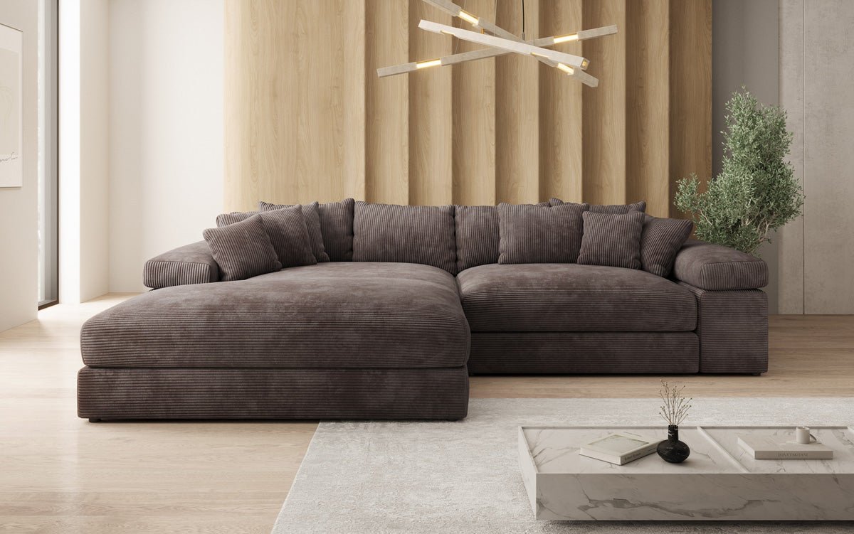 Designer Sofa Bernardo mat breeder Ottomane an Cord
