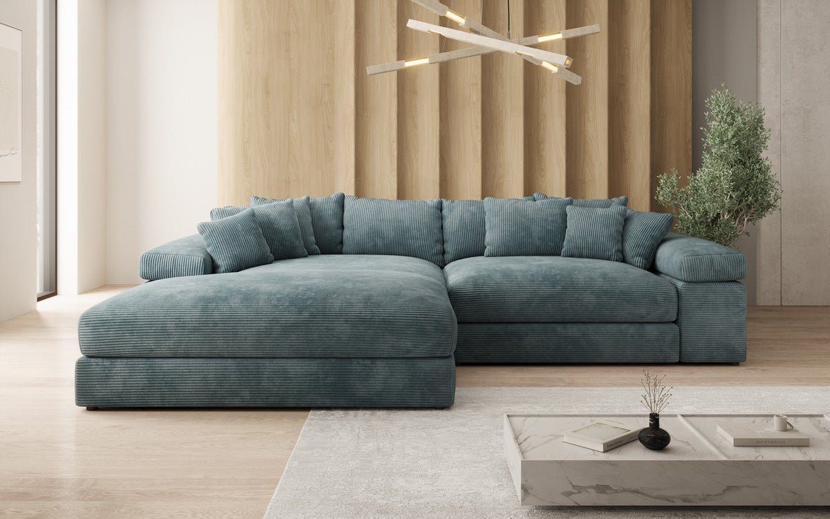 Designer Sofa Bernardo mat breeder Ottomane an Cord