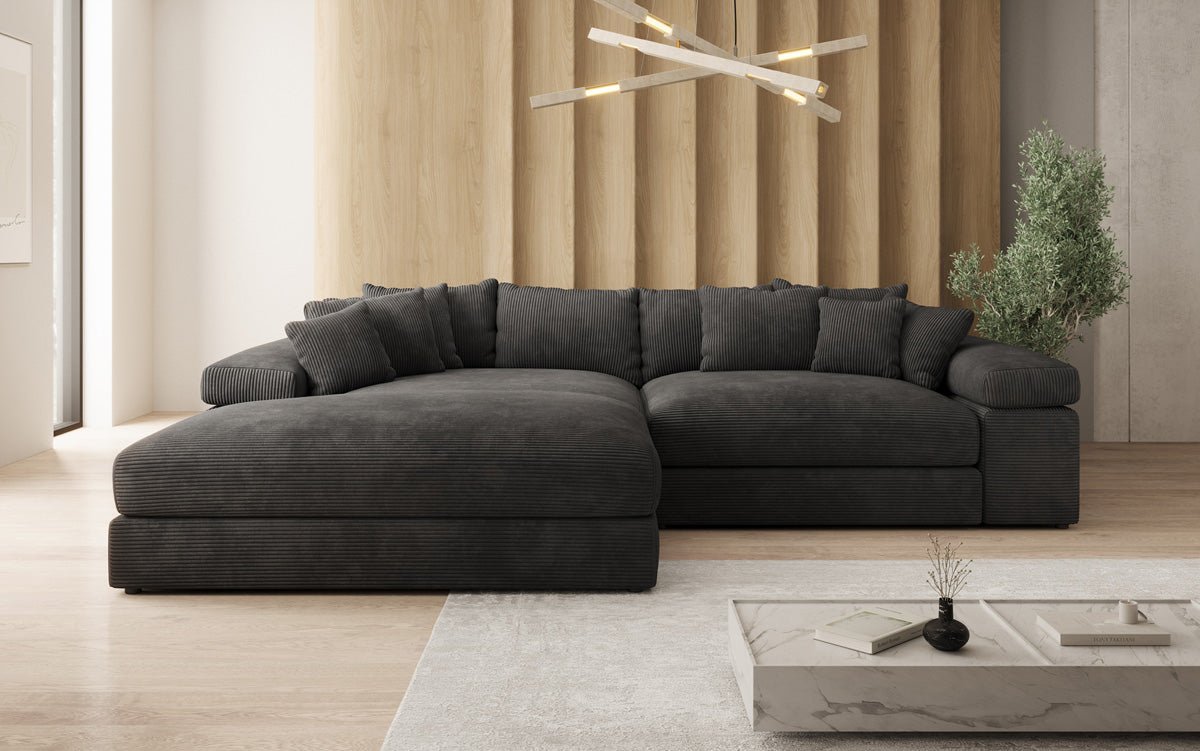 Designer Sofa Bernardo mat breeder Ottomane an Cord