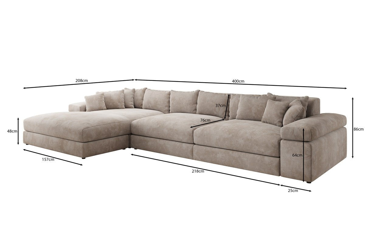 Designer Sofa Bernardo L Maxi mat breeder Ottomane a Cord