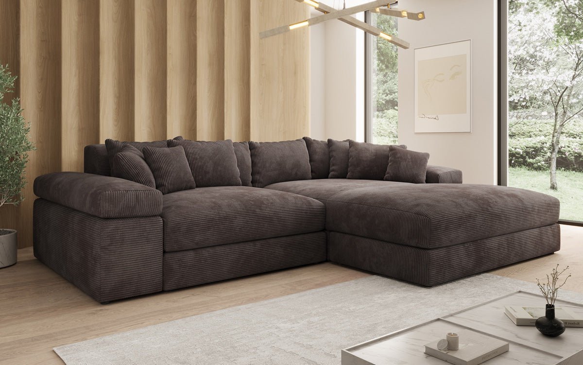 Designer Sofa Bernardo mat breeder Ottomane an Cord