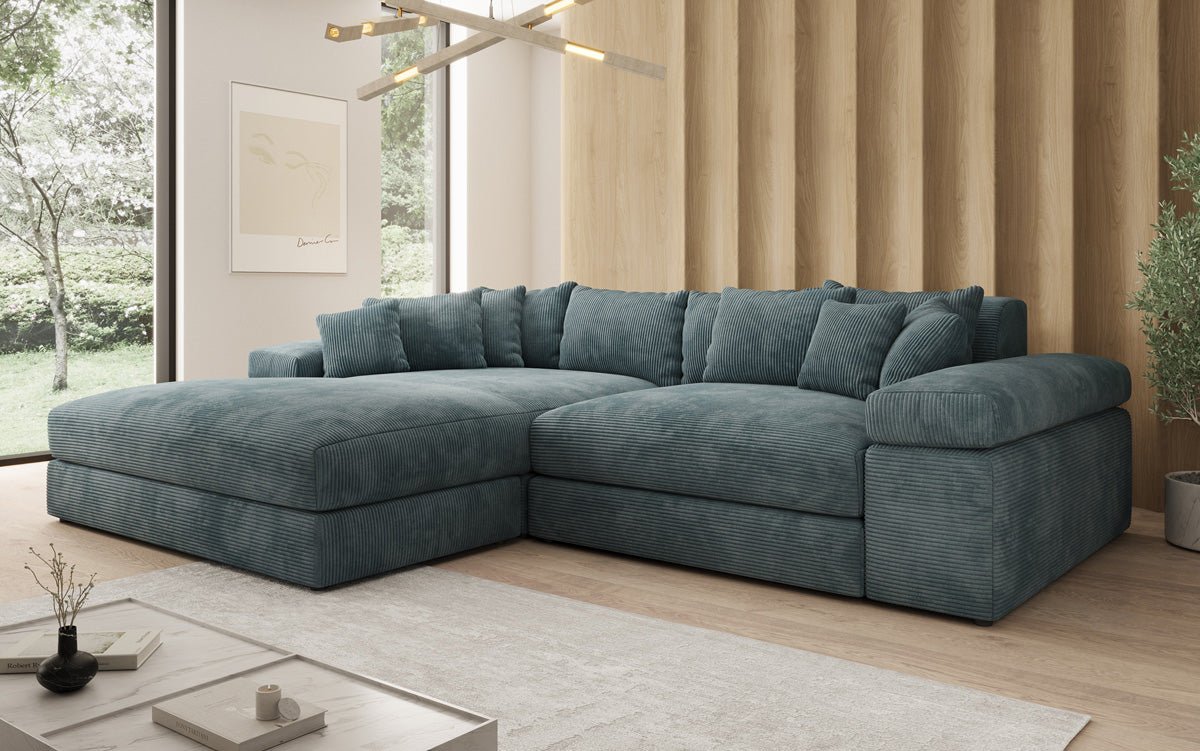 Designer Sofa Bernardo mat breeder Ottomane an Cord